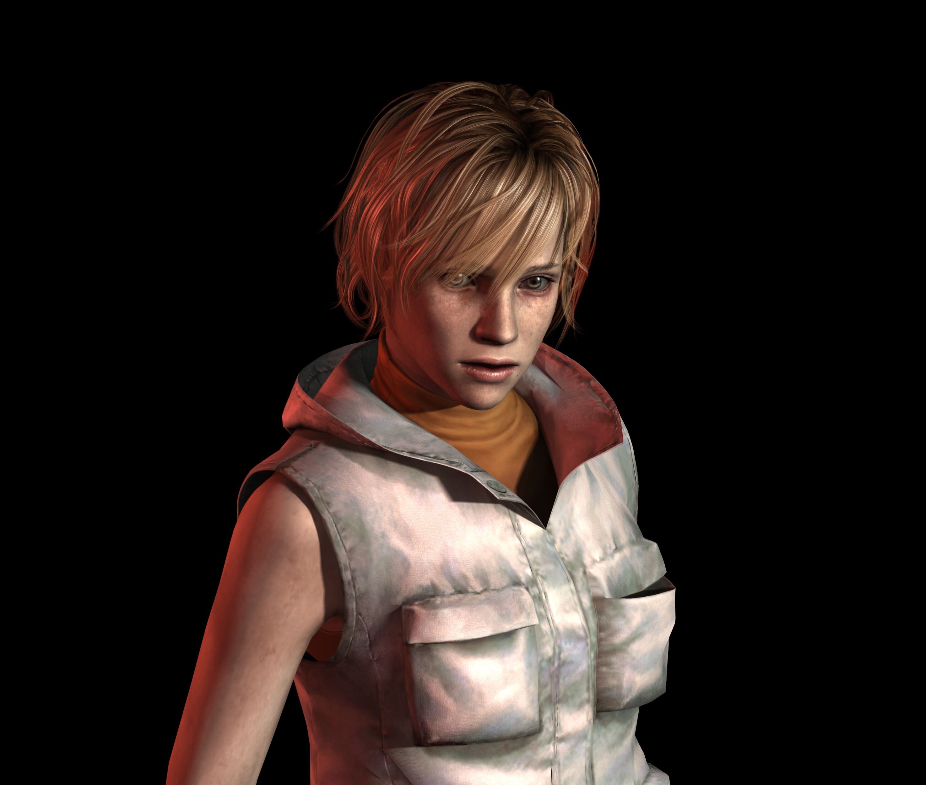 Wallpaper, heather mason, Silent Hill Silent Hill, video game characters, video games, blonde, short hair, black background 2949x2499