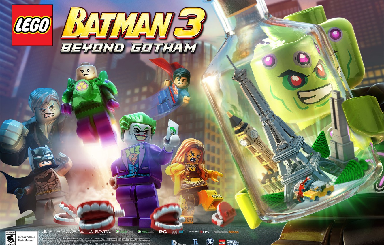 Wallpaper city, Hero, Joker, bat, Superman, videogame, Dc Comics, Beyond Gotham, villains, LEGO Batman image for desktop, section игры