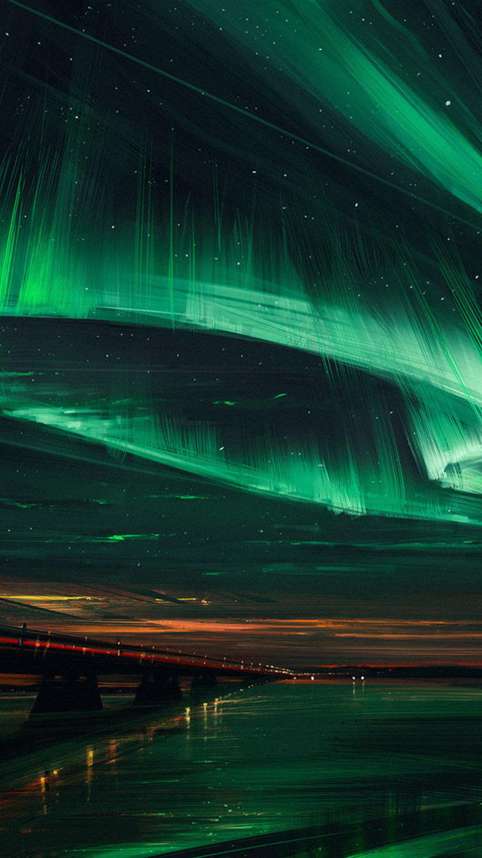 1080x1920 northern lights, artist, artwork, digital art, hd, artstation for iPhone 8 wallpaper