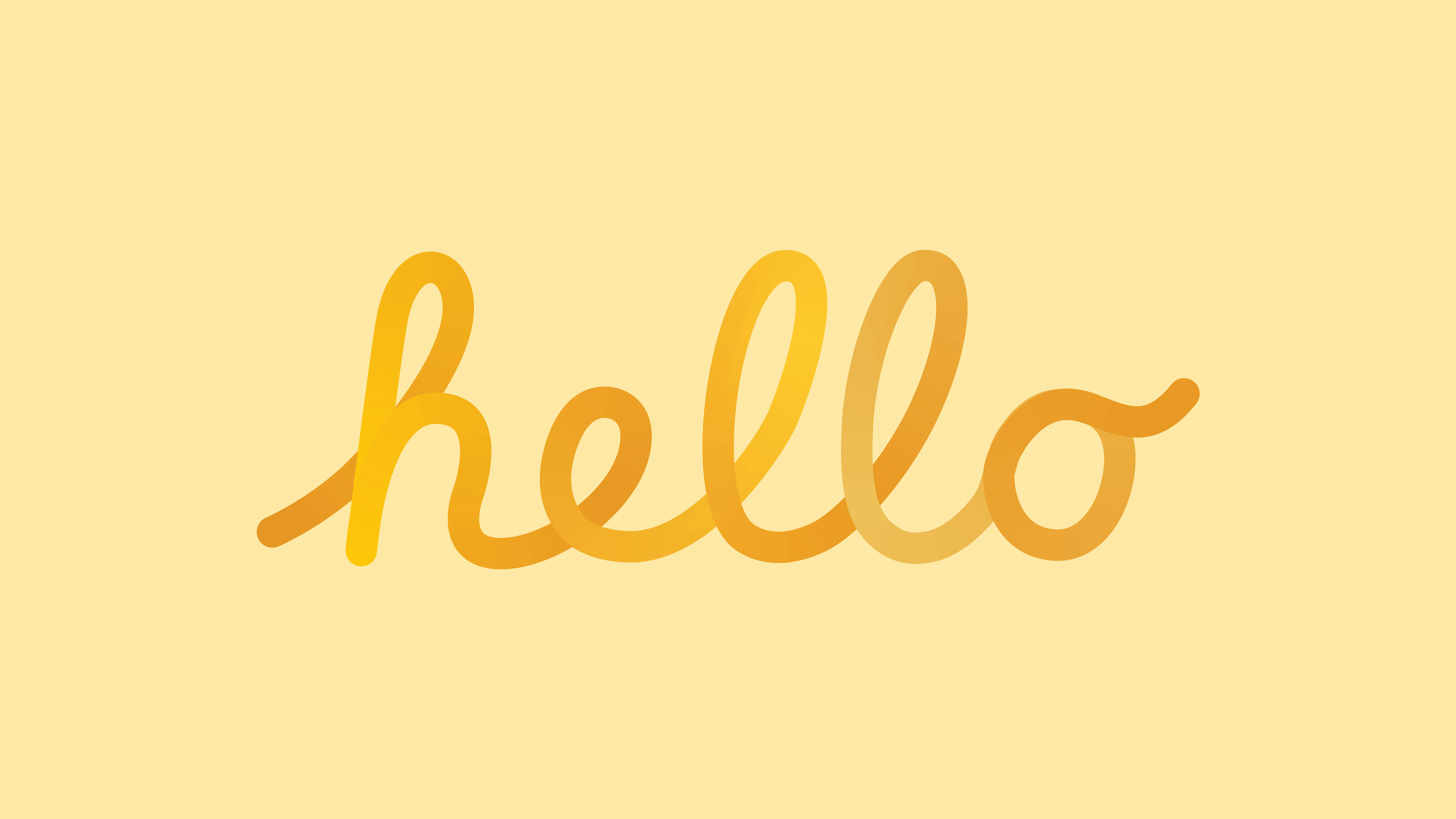 Download Yellow Aesthetic Laptop Hello Script Wallpaper