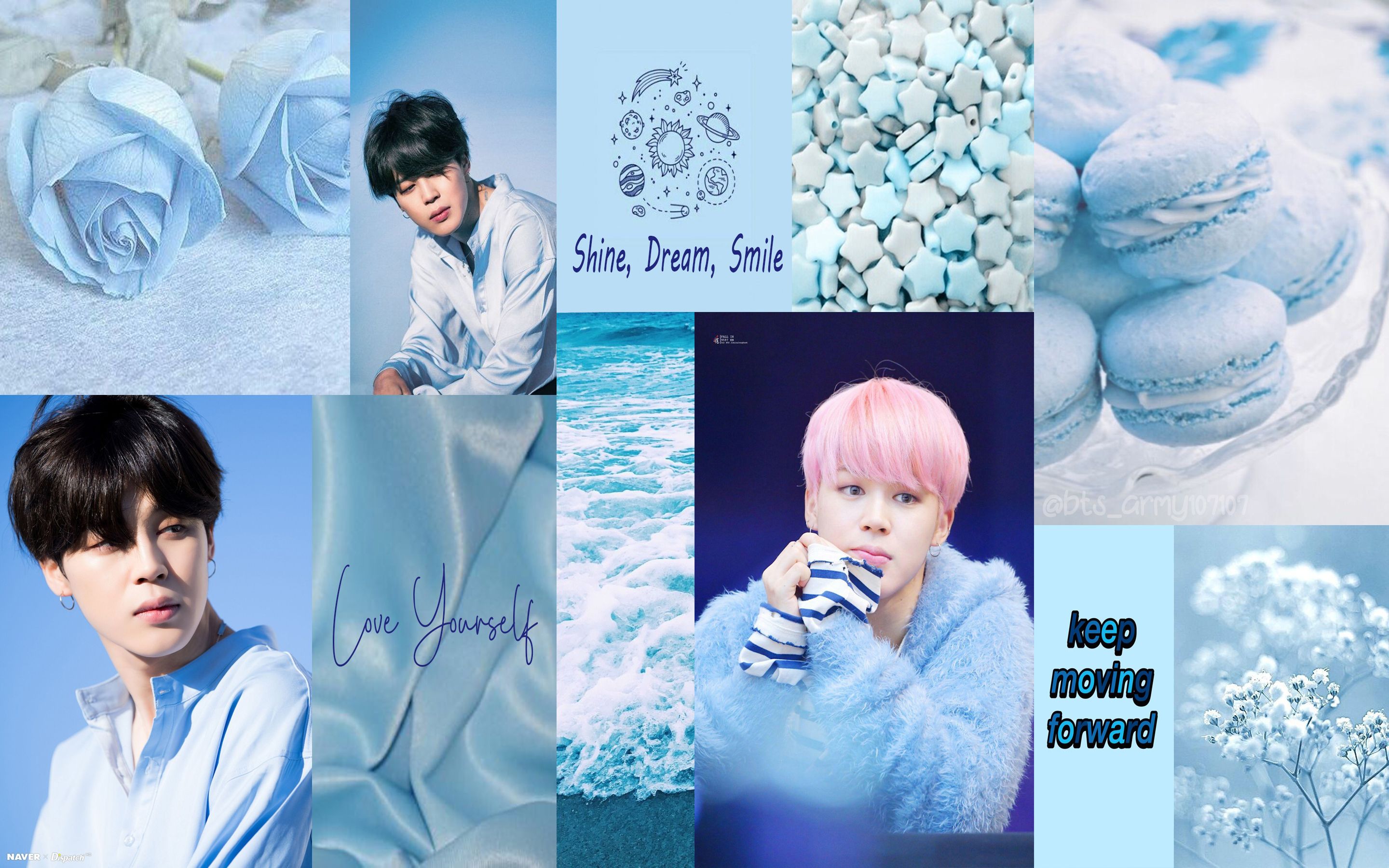 Jimin's blue aesthetic desktop wallpaper. Jimin wallpaper, Aesthetic desktop wallpaper, Blue aesthetic