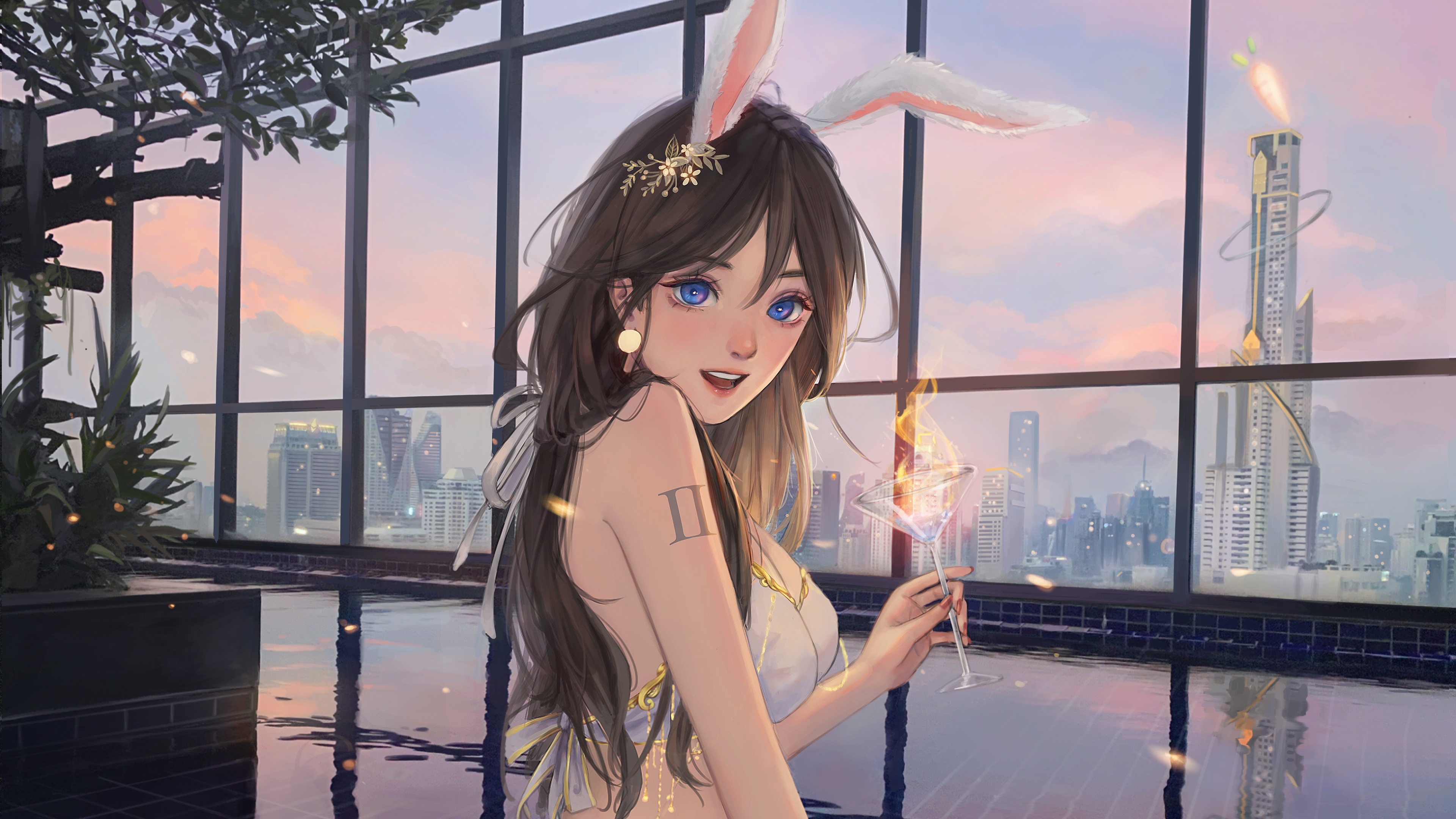 cute, anime, girl, art, 4k Gallery HD Wallpaper