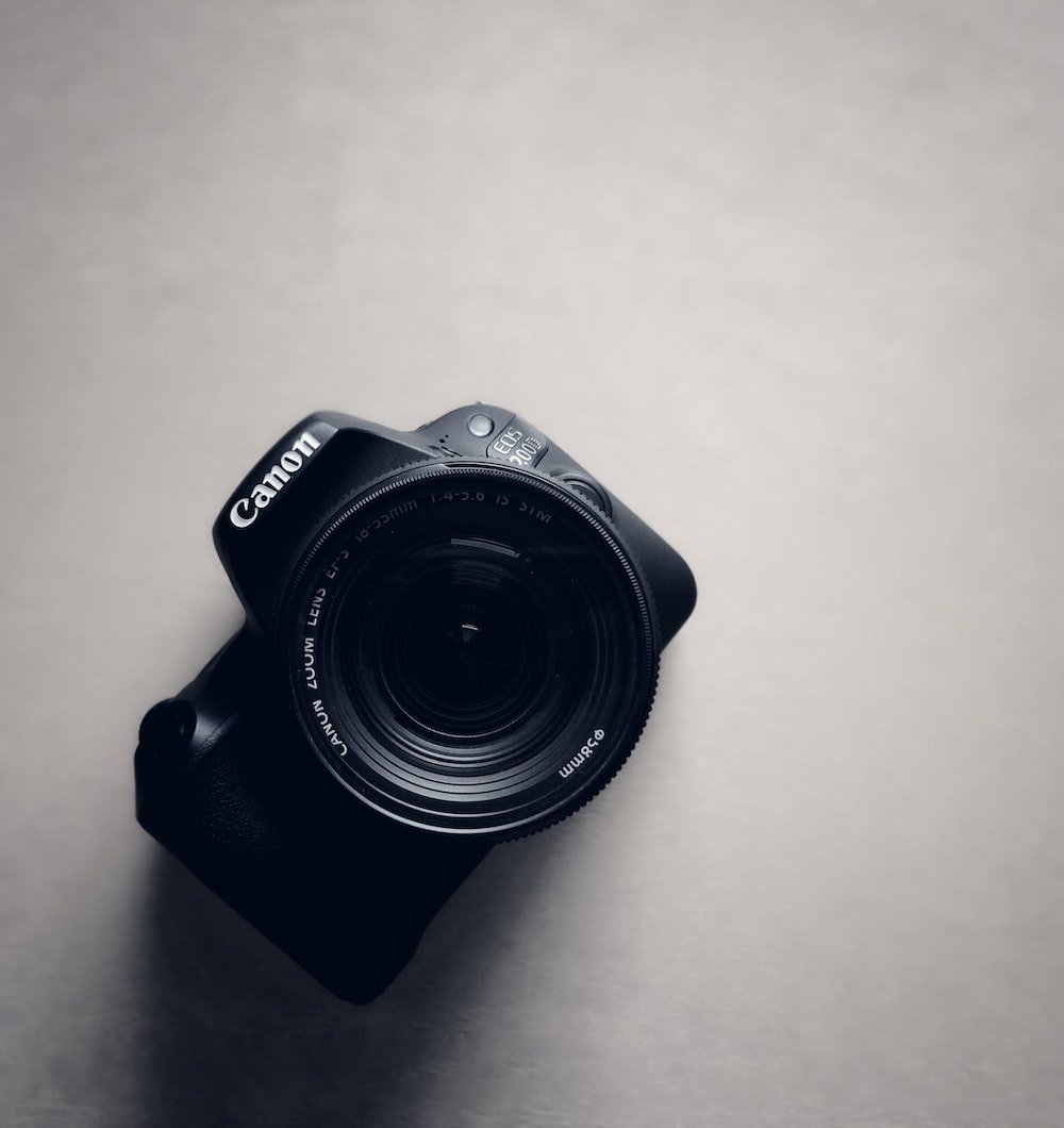 Black canon dslr camera photo