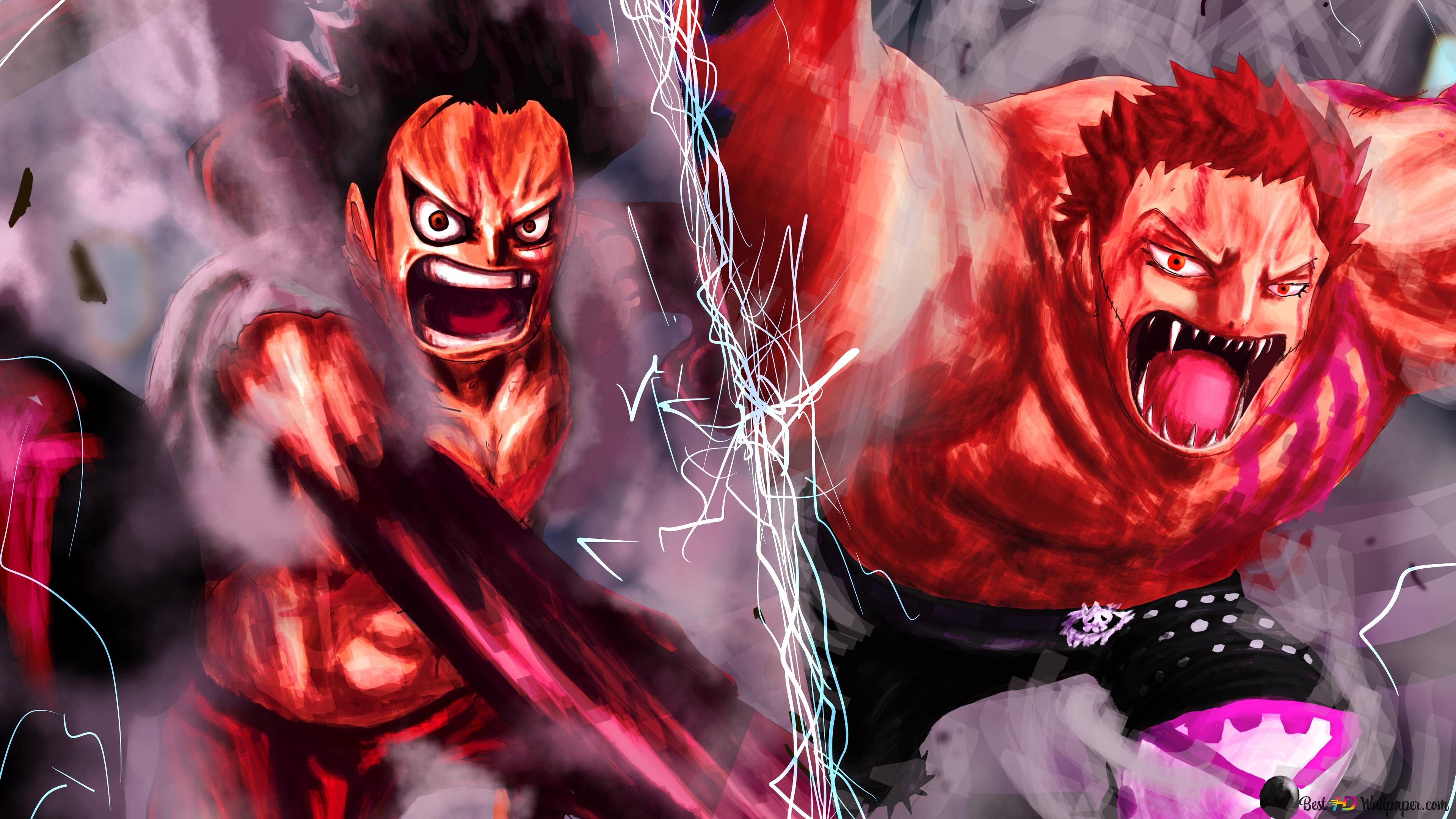 One Piece Katakuri Vs Monkey D. Luffy 4K wallpaper download