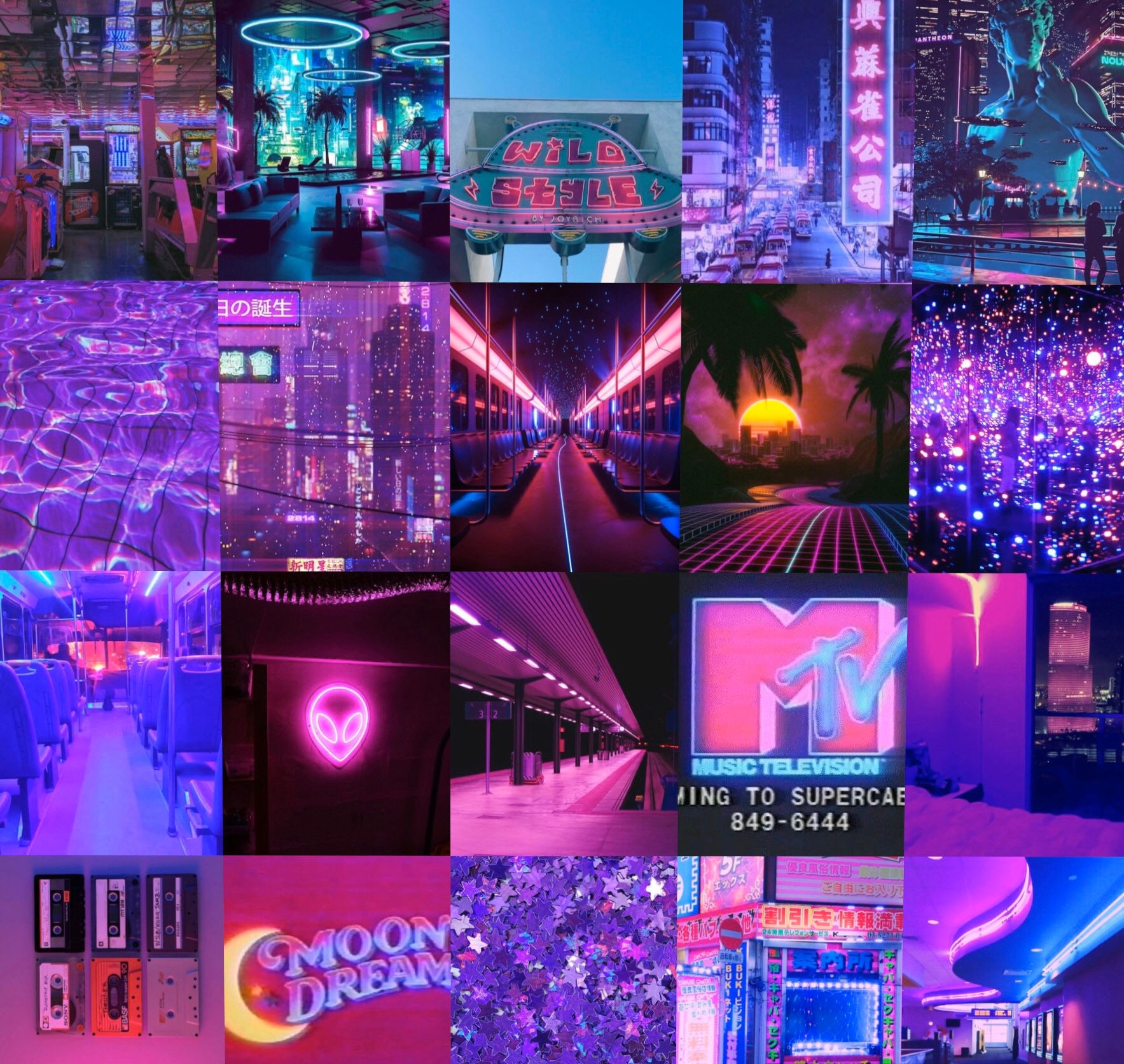 VAPORWAVE Wall Collage Kit 50 85 125 165 200 PCS 80s