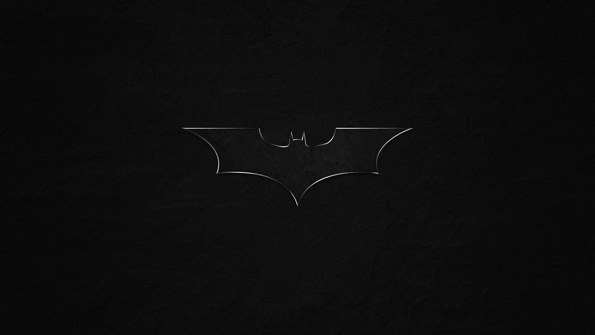 Download Batman Icon In Solid Black Wallpaper