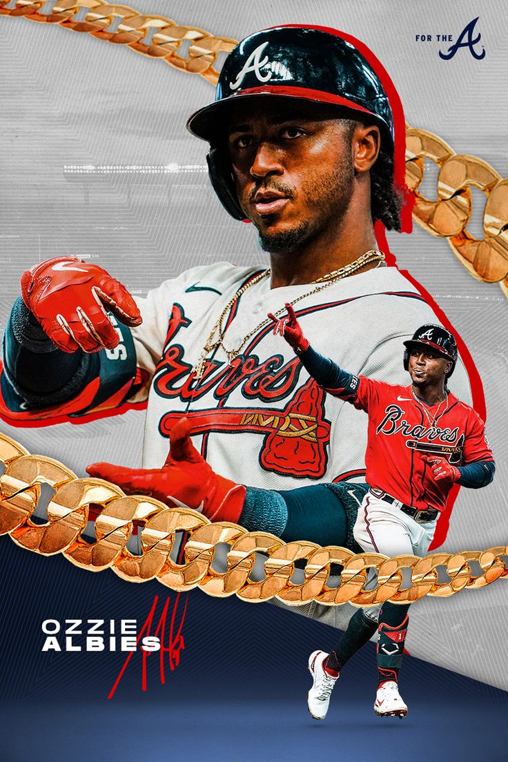 Ozzie Albies Poster. Atlanta braves wallpaper, Atlanta braves iphone wallpaper, Atlanta braves baseball