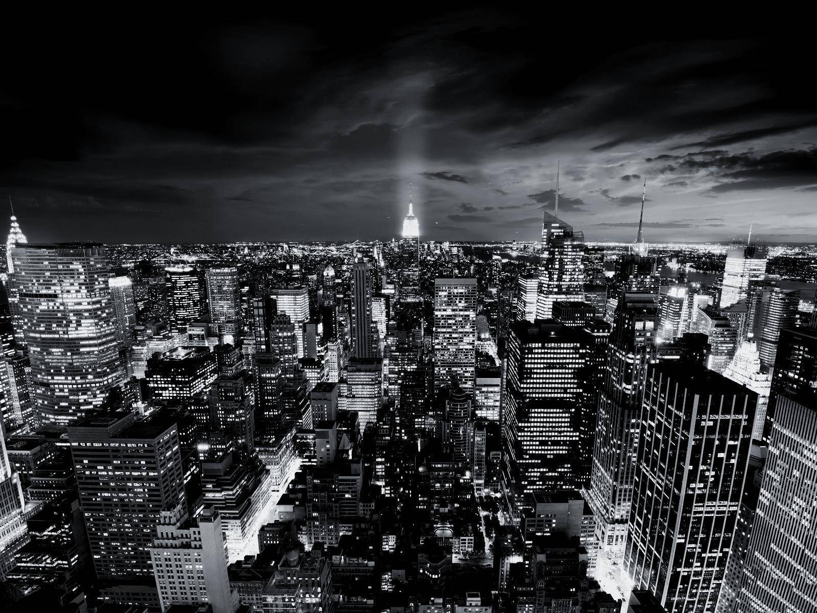 Download Dark Gray City Skyline Wallpaper