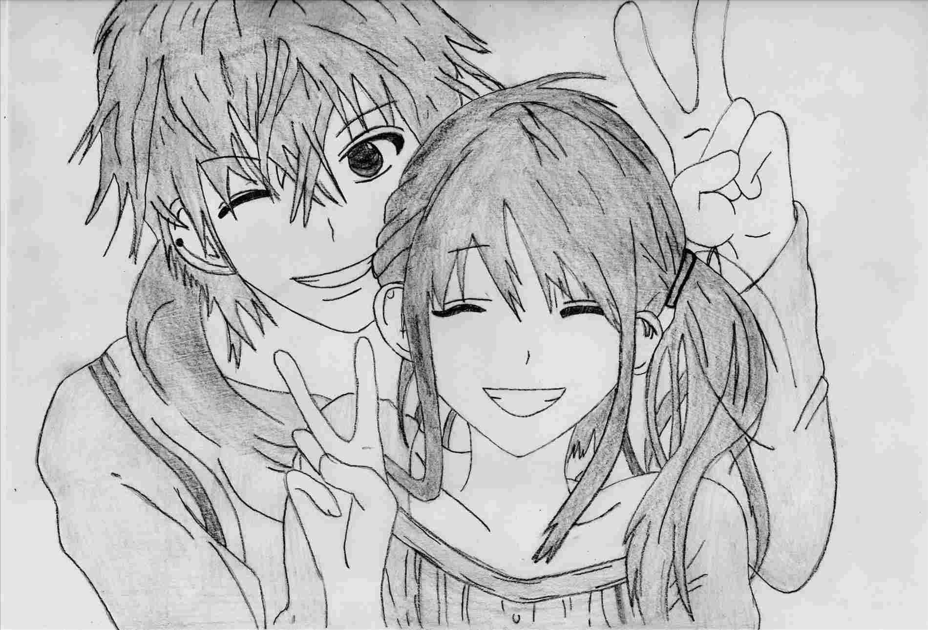 romantic anime drawing