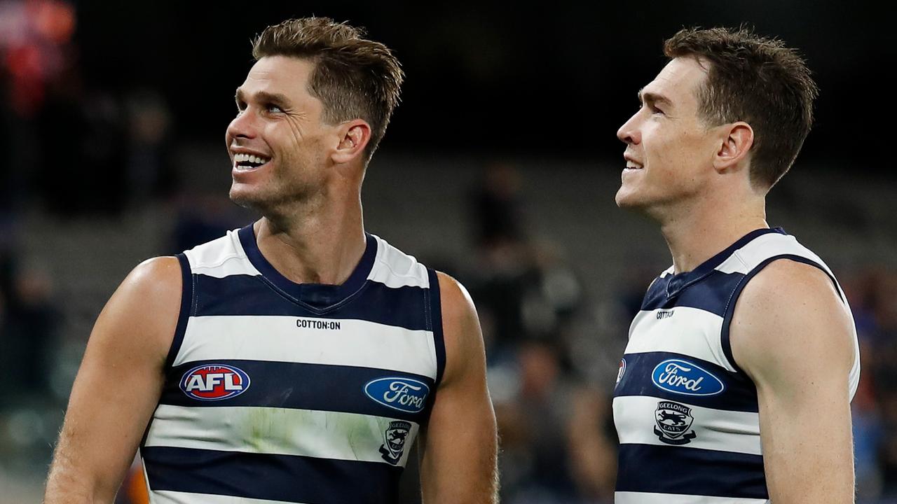 Cats twin towers Jeremy Cameron and Tom Hawkins still the benchmark: star Blue Harry McKay. news.com.au