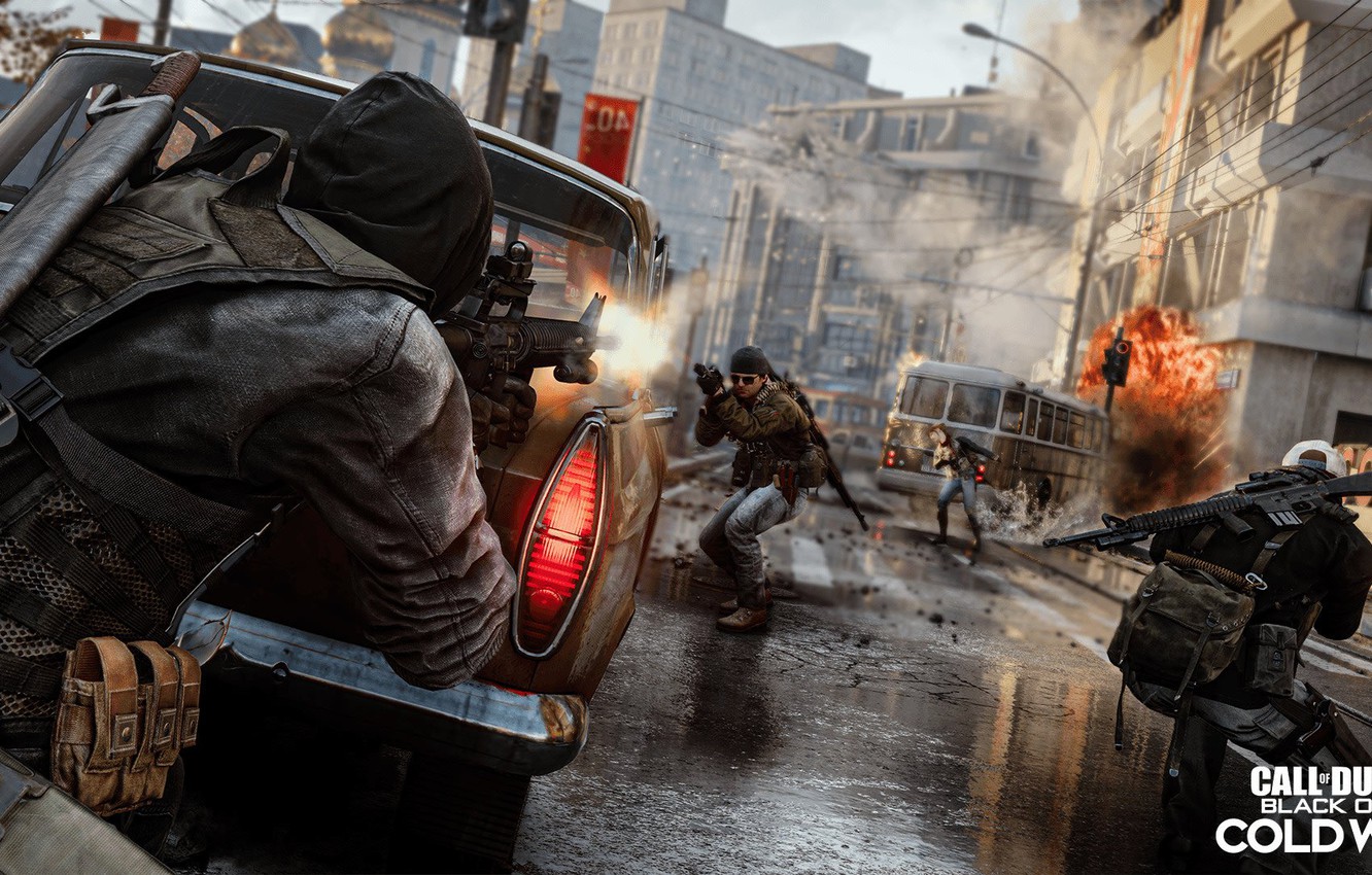 Wallpaper machine, the explosion, weapons, street, shot, machine, shootout, activision, treyarch, call of duty black ops cold war image for desktop, section игры
