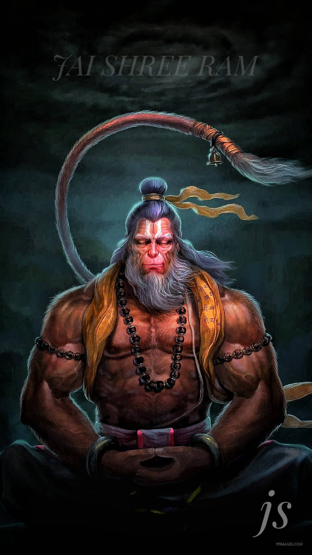 Download Shree Ram Meditating Hanuman Wallpaper