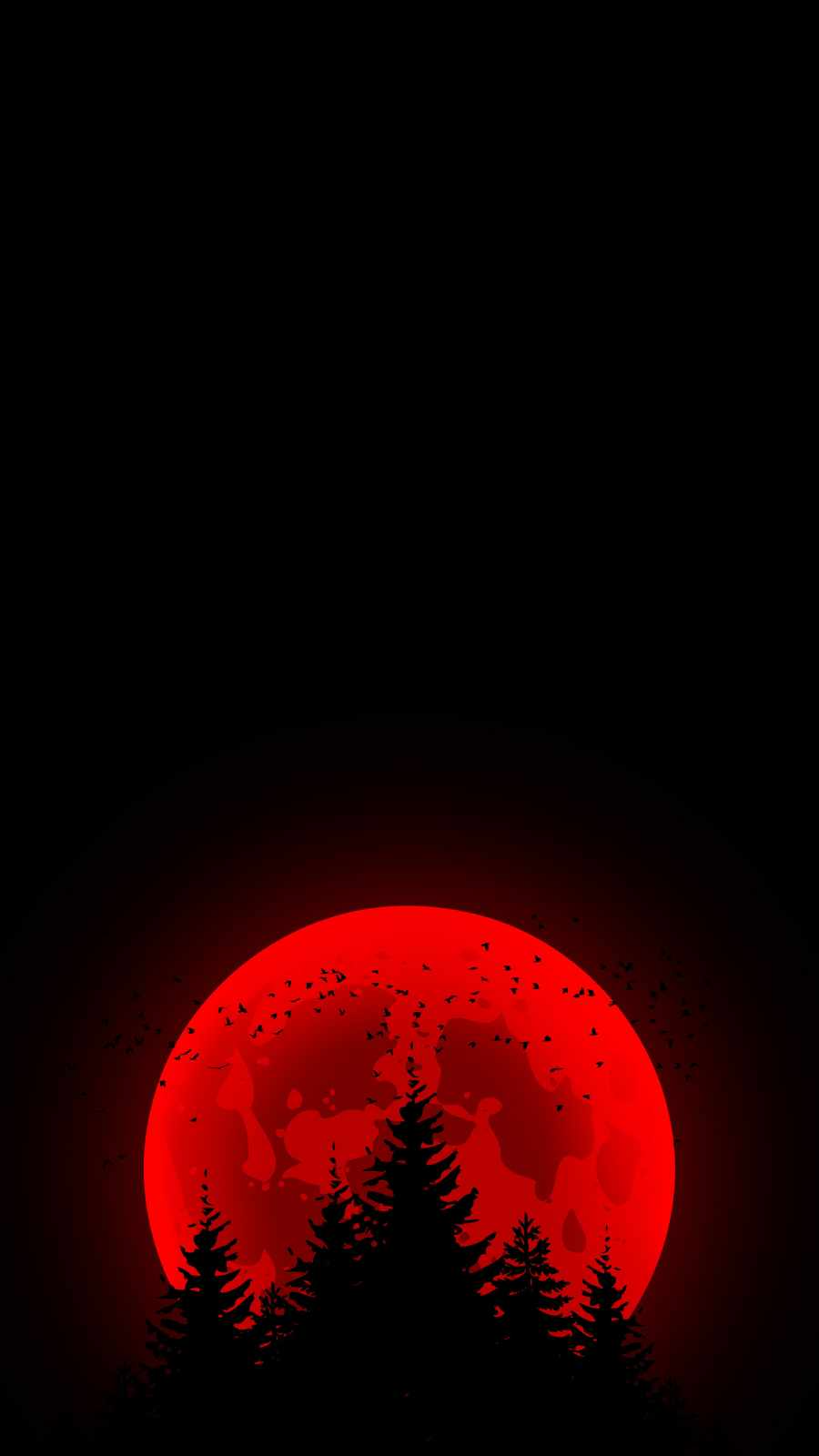 Red Moon Amoled Wallpaper