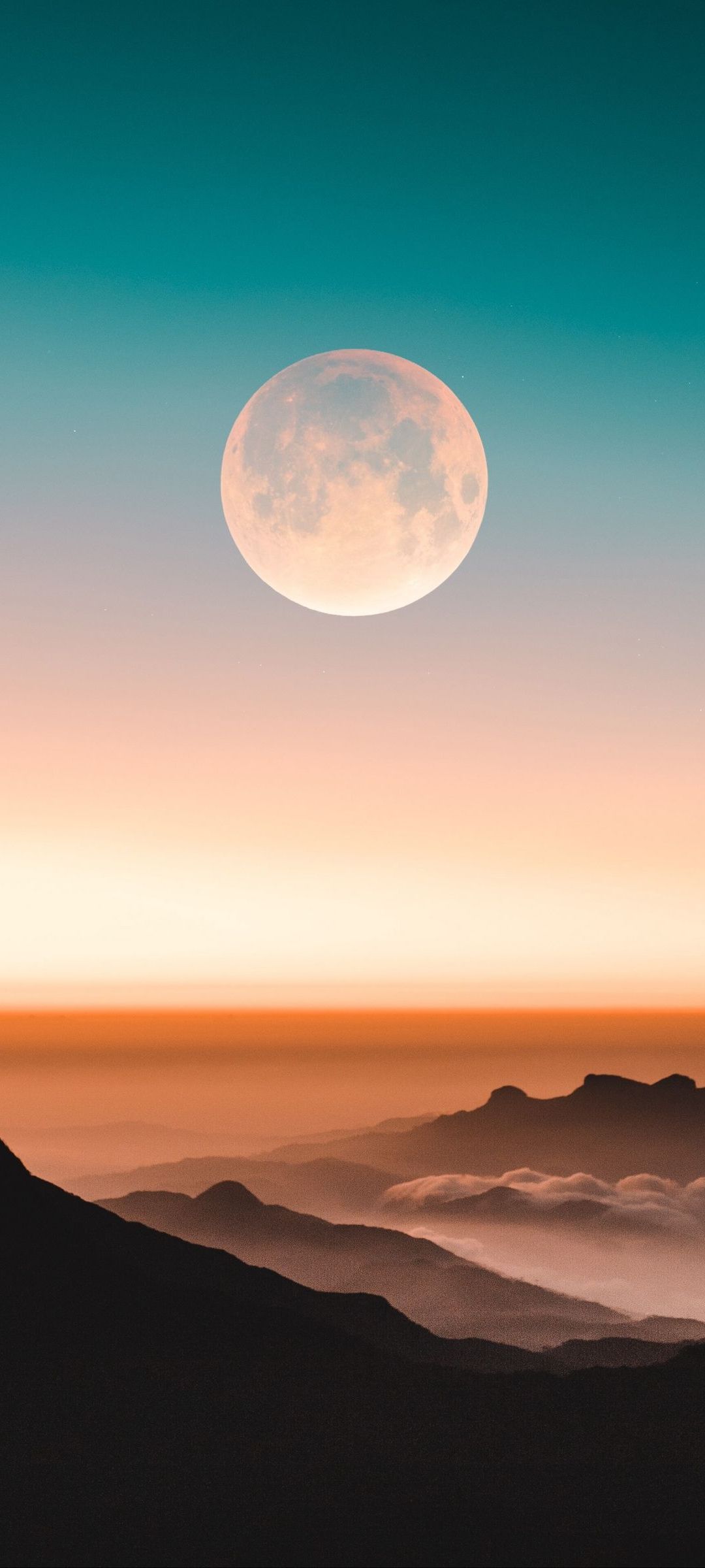 Moon and Mountain Phone Wallpaper