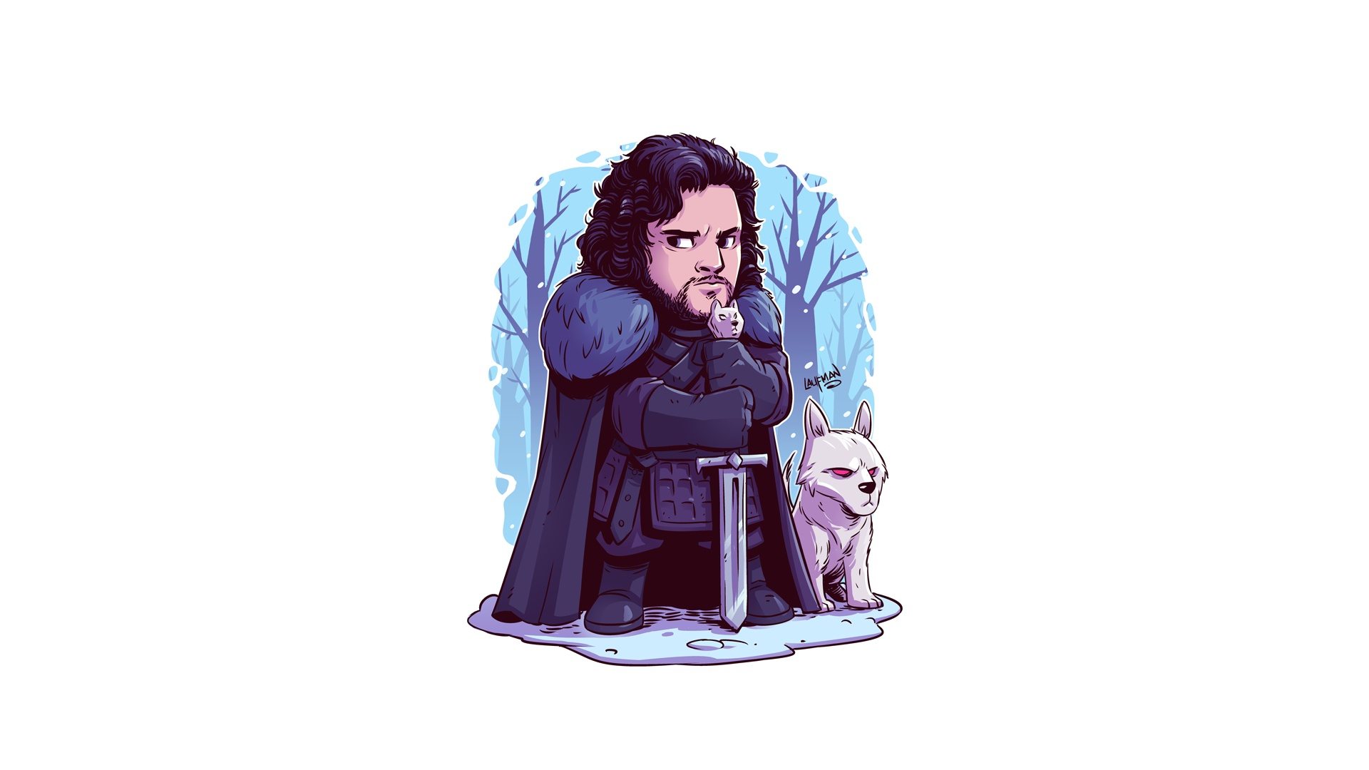 Jon Snow Cartoon Wallpaper