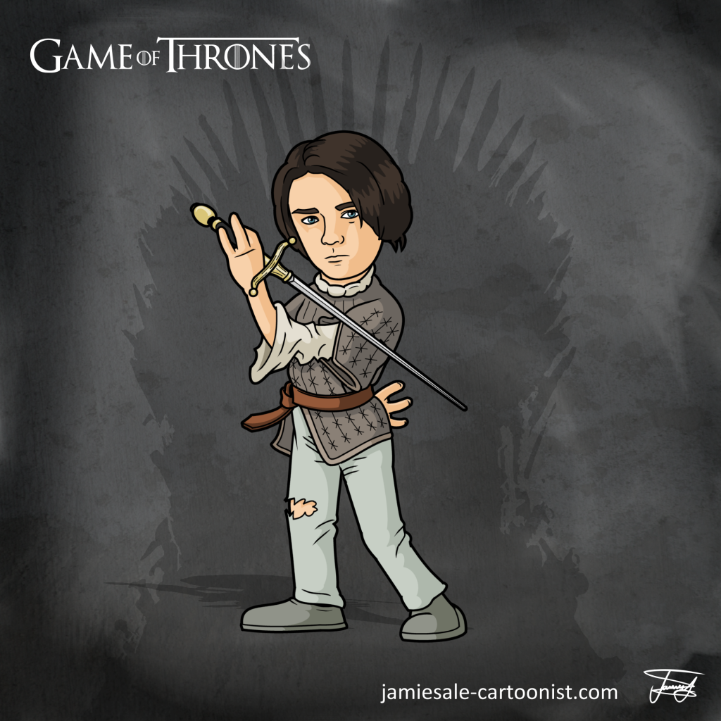 Arya Stark Game of Thrones Cartoon Character. Game of thrones cartoon, Cartoon, Cartoonist