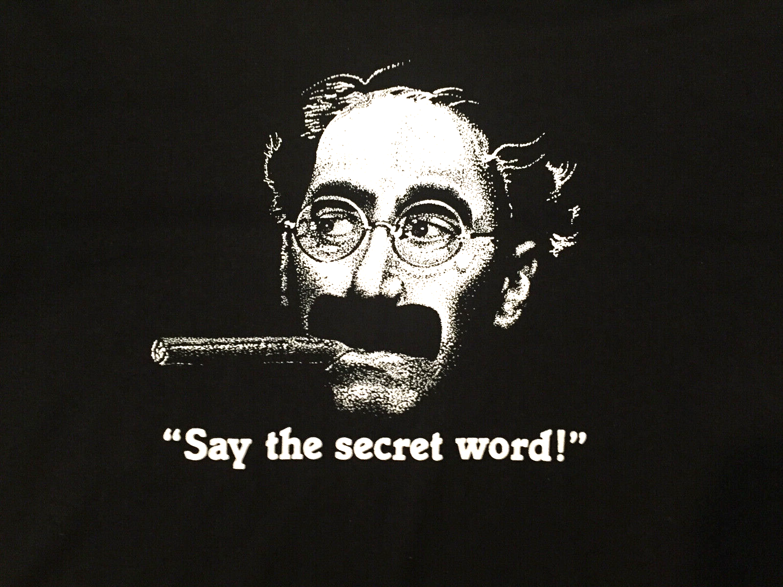 Vintage Groucho Marx Say The Secret Word! T Shirt Men's XL X Large Black