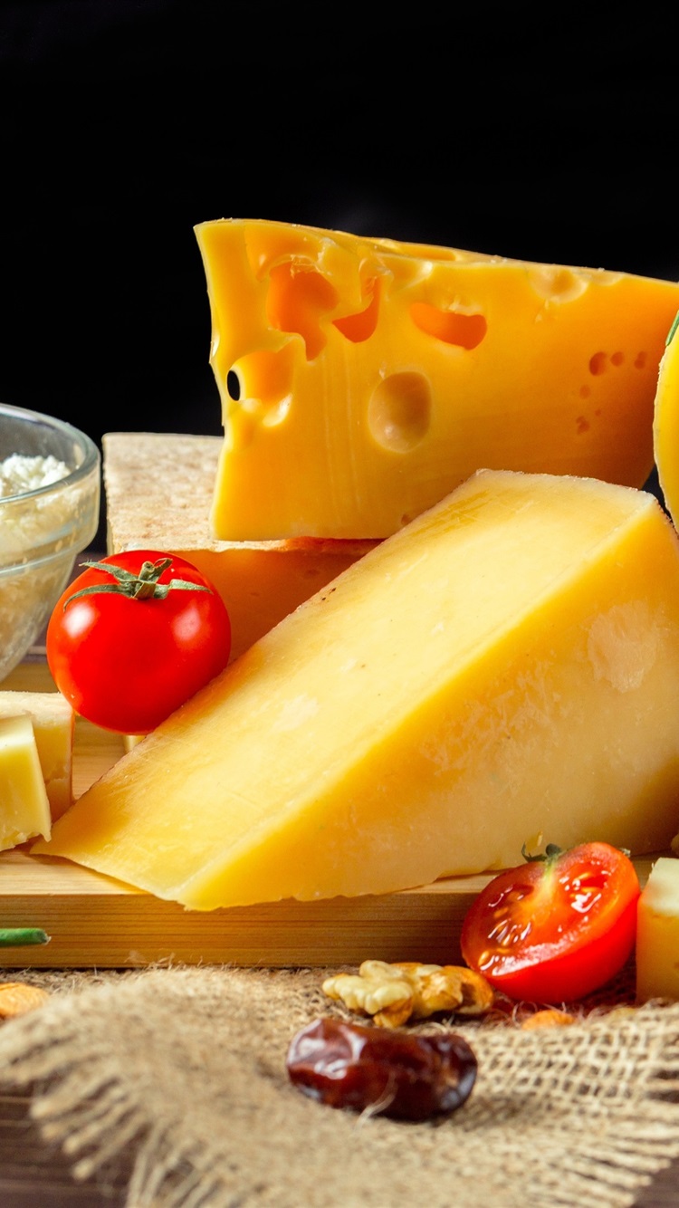 Cheese, Dairy Products, Tomato, Pepper 1080x1920 IPhone 8 7 6 6S Plus Wallpaper, Background, Picture, Image