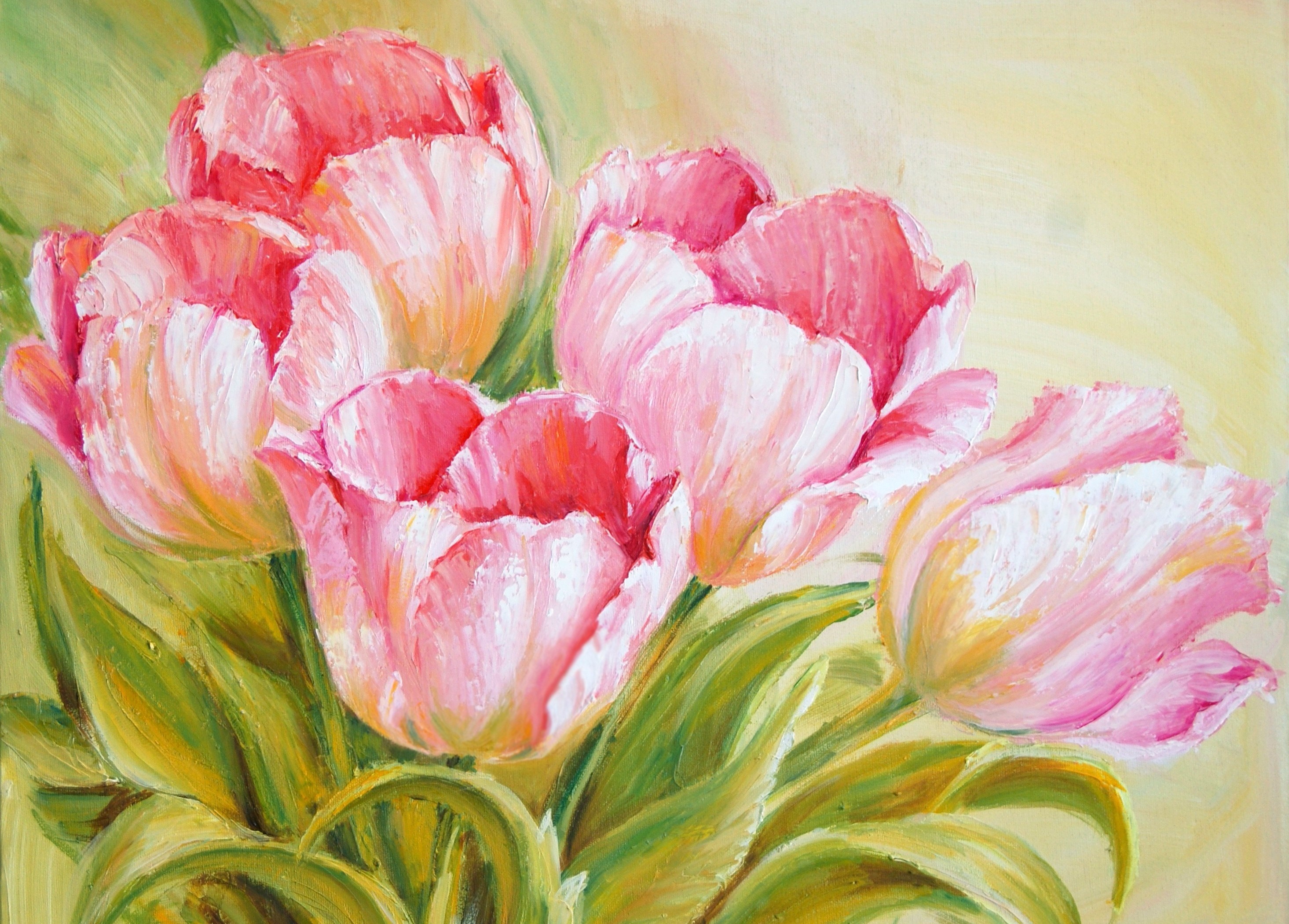 Tulips, Painting Art Gallery HD Wallpaper