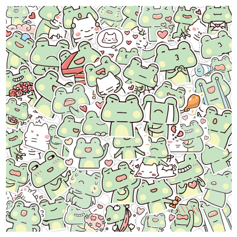 30 50pcs Cute Cartoon Chibi Frog Kawaii Stickers For Kids Toys Luggage Laptop IPad Guitar Skateboard Stickers Wholesale