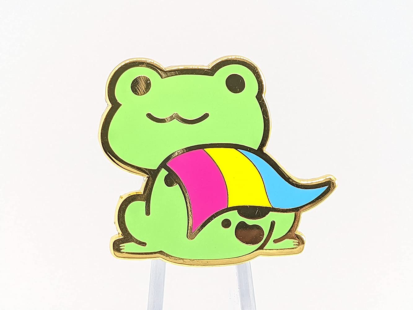Pansexual Pride Frog Pin in Pan LGBT+ Flag Colors. Chibi Superhero Enamel Gay Frog Pin, Clothing, Shoes & Jewelry