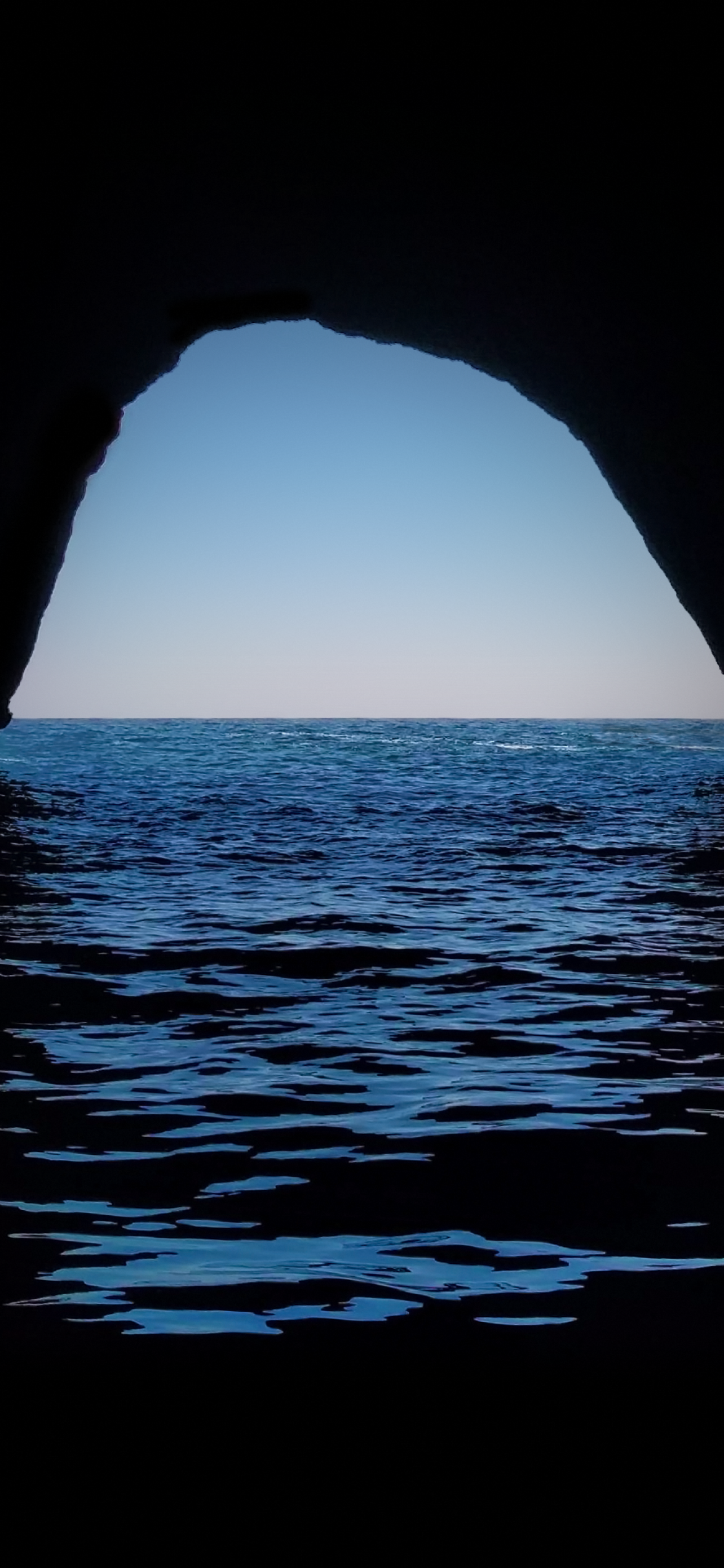 Cave Wallpaper 4K, Silhouette, Ocean, Nature