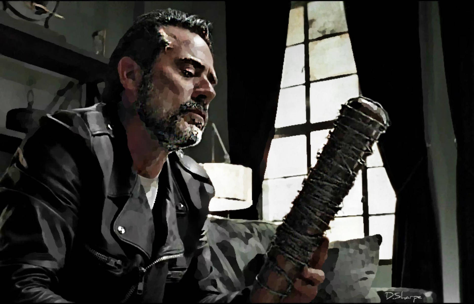 Negan Smith Art Print the Walking Dead Room Decor Zombie