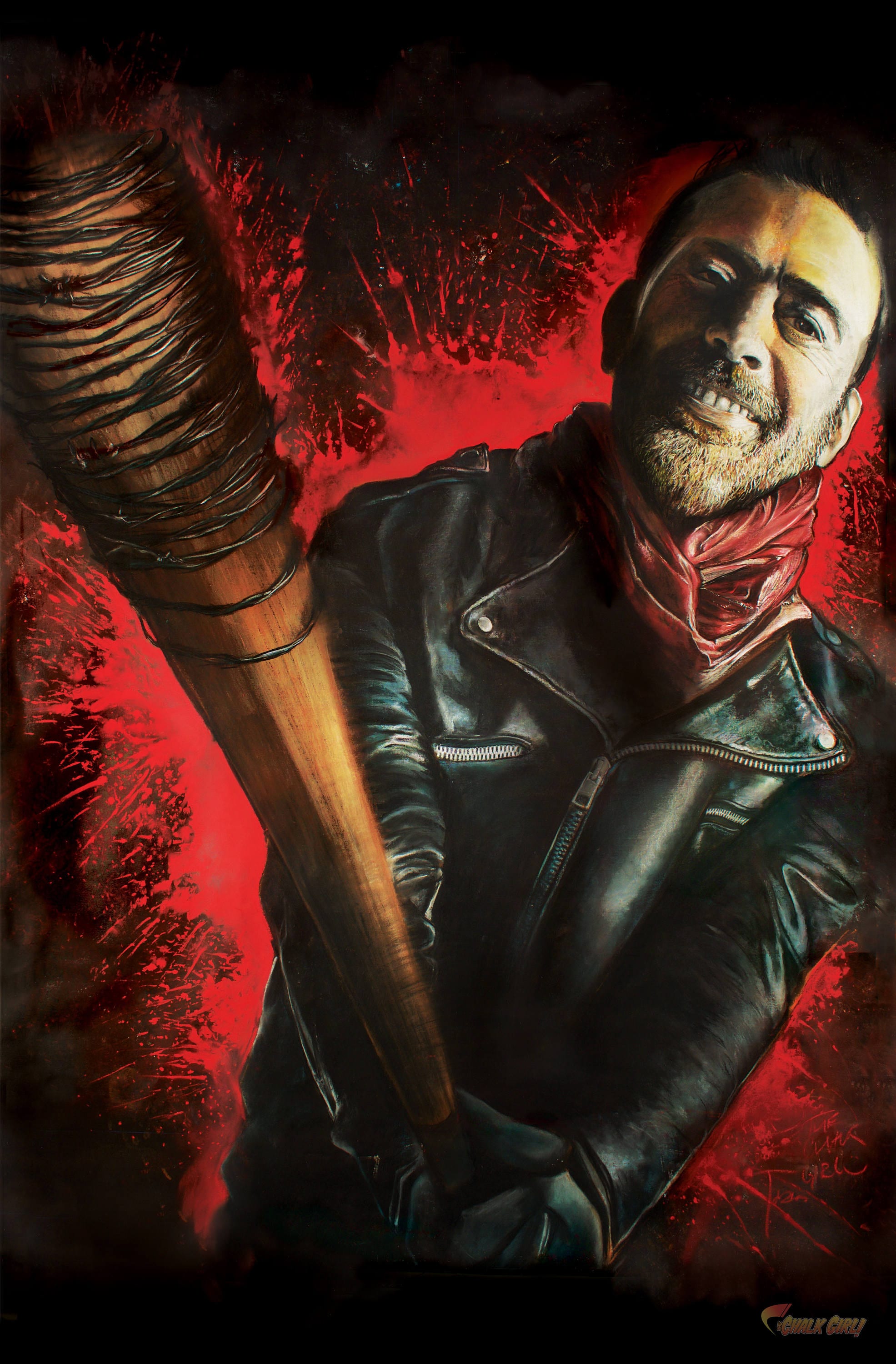 Negan Smith Art Print the Walking Dead Room Decor Zombie