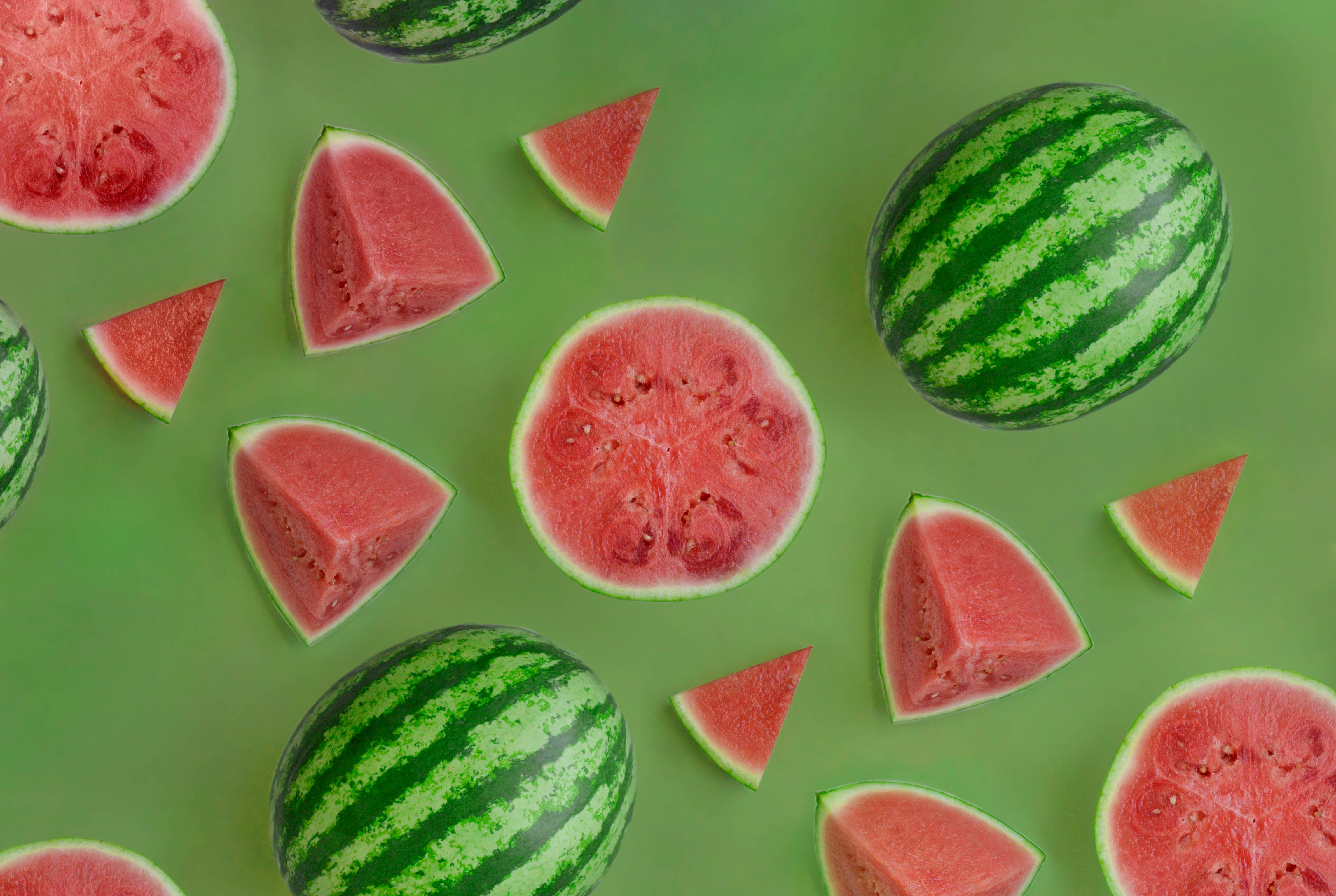 Download Watermelon Abstract Flat Lay Wallpaper