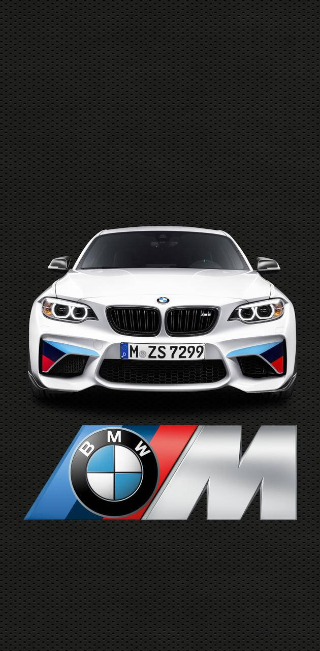 Download White BMW M With Logo Wallpaper