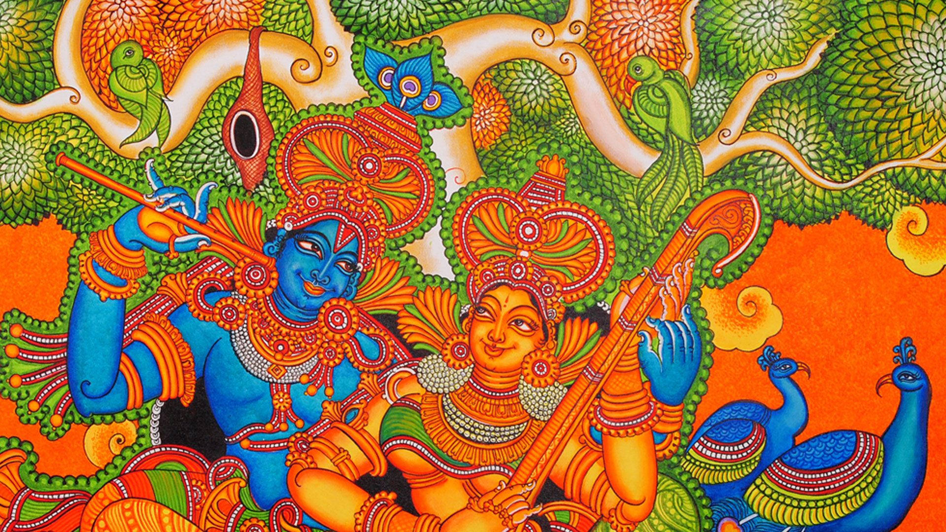 Download Kerala Mural Folk Art Painting Wallpaper