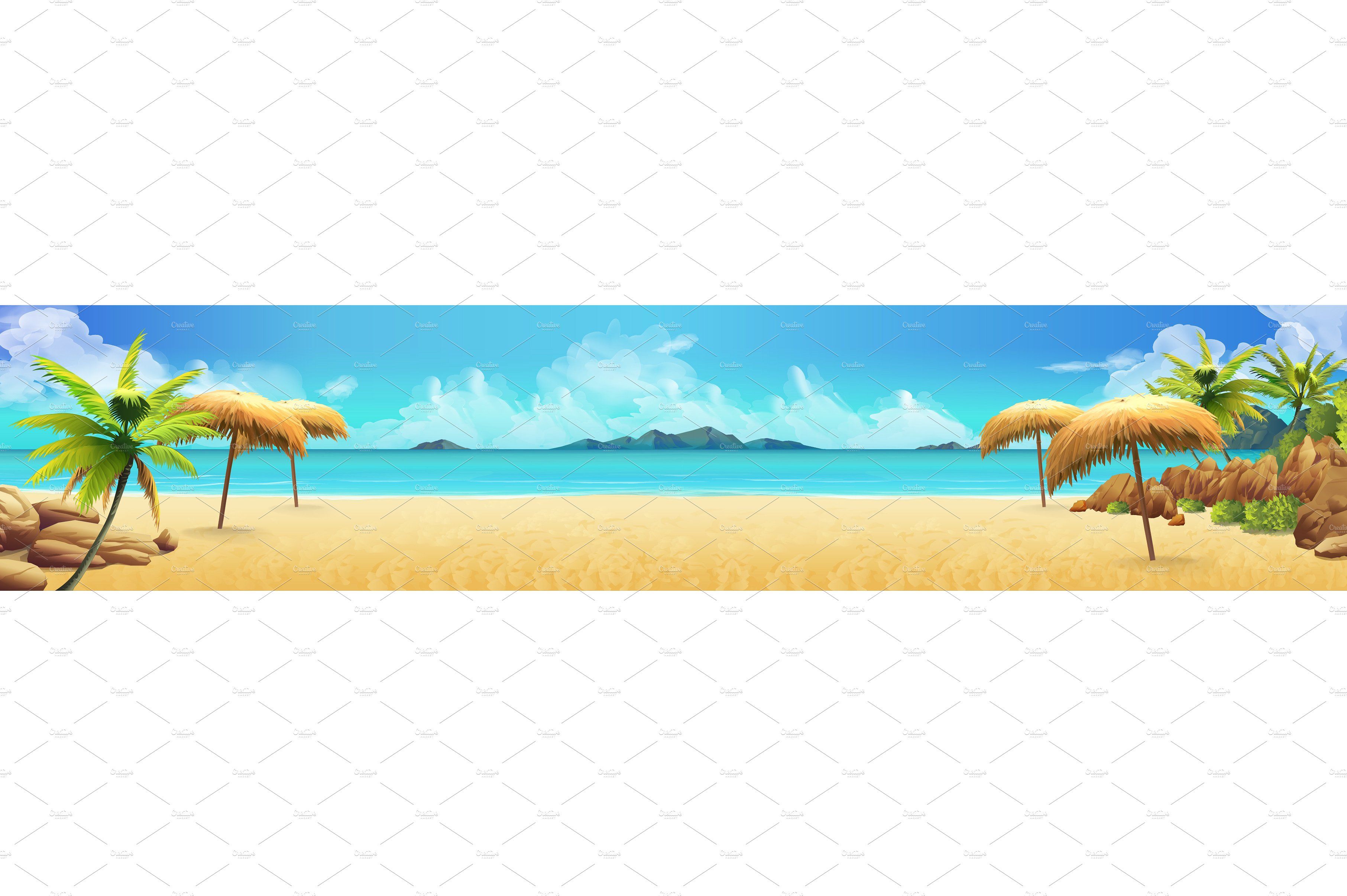 Tropical beach. Vector background. Vector background, Tropical beach, Background