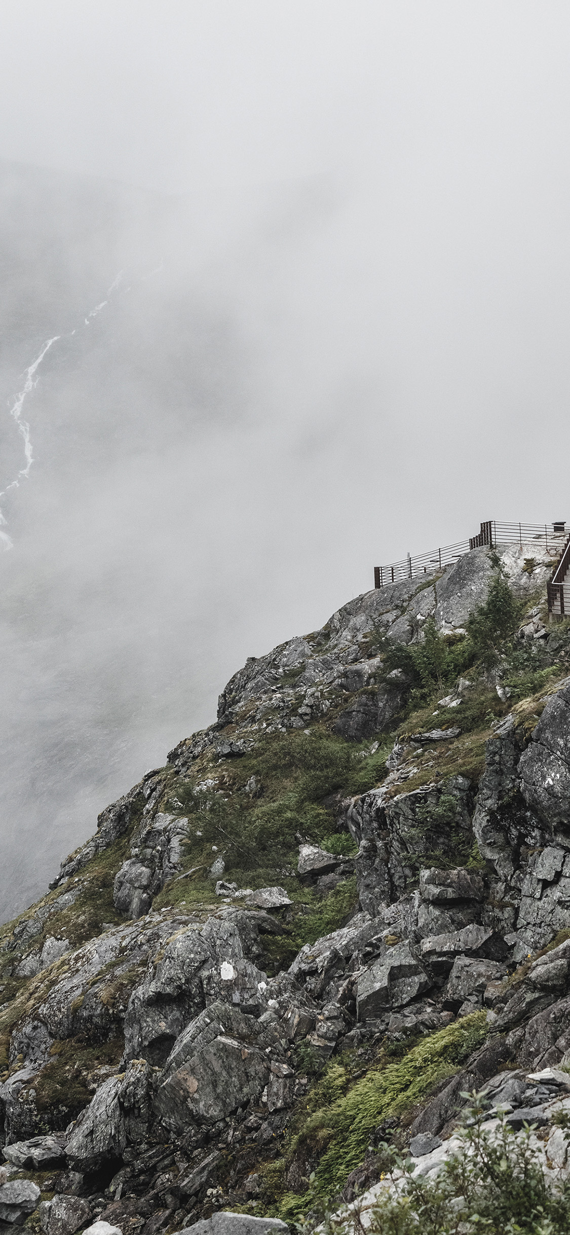 iPhone X wallpaper. mountain cloud fog climbing hiking nature