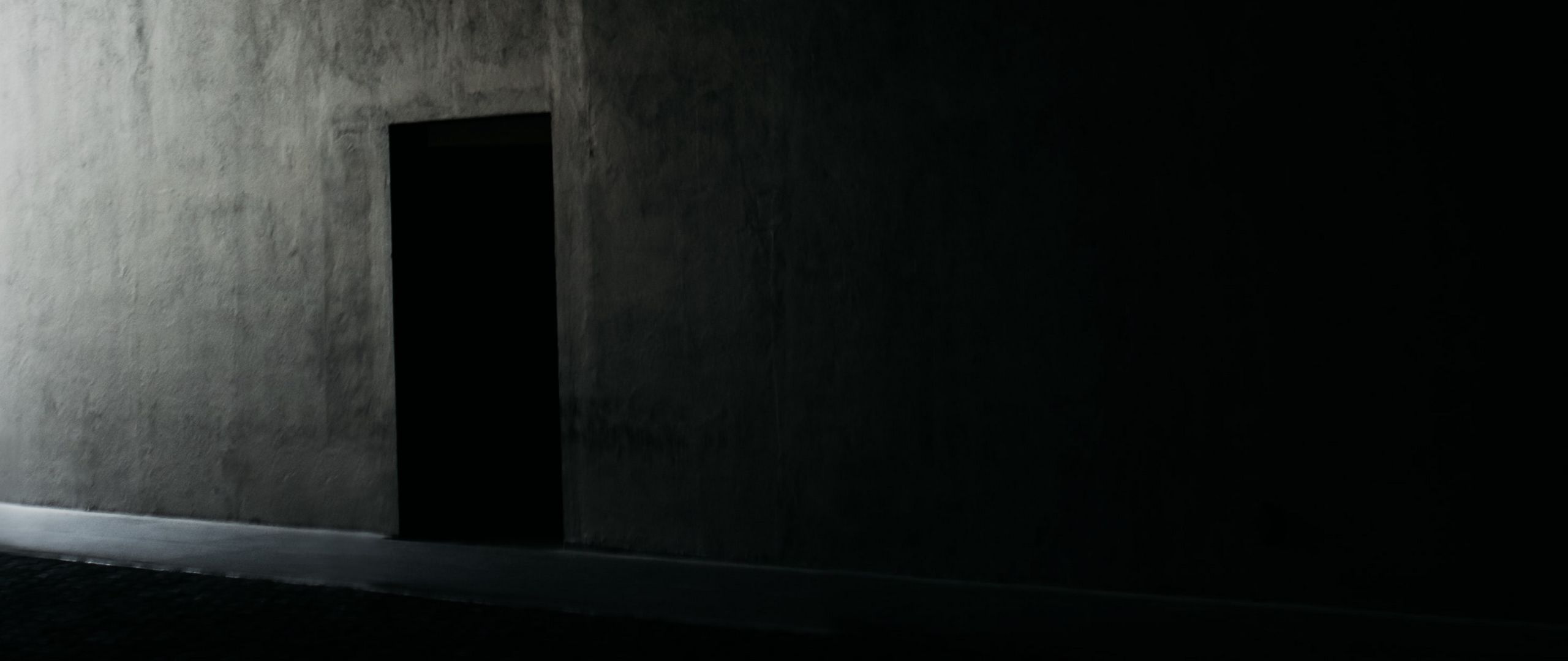 Download wallpaper 2560x1080 door, dark, room, darkness dual wide 1080p HD background