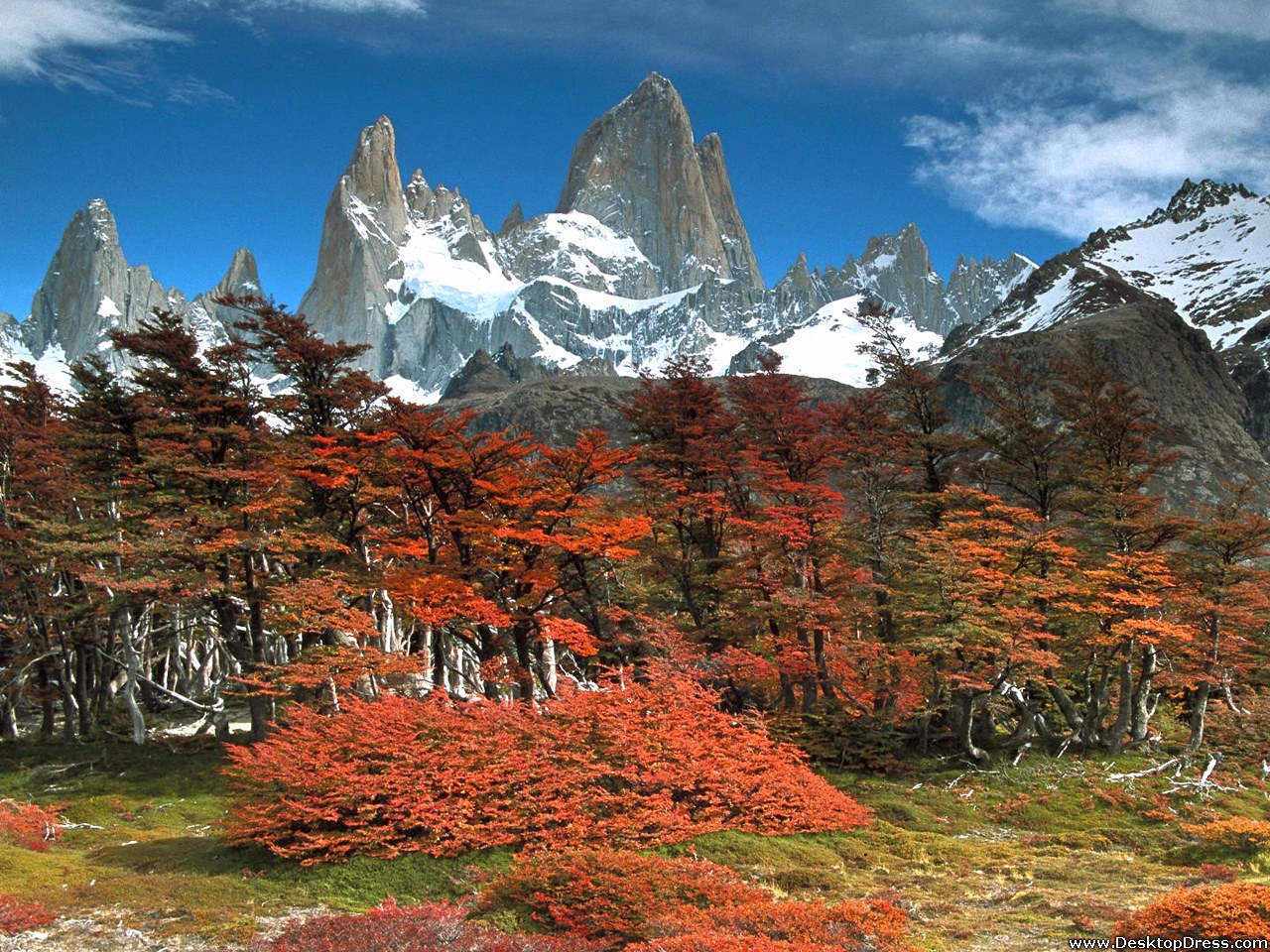 Desktop Wallpaper Natural Background Mount Fitzroy, Los Glaciares National Park, Argentina
