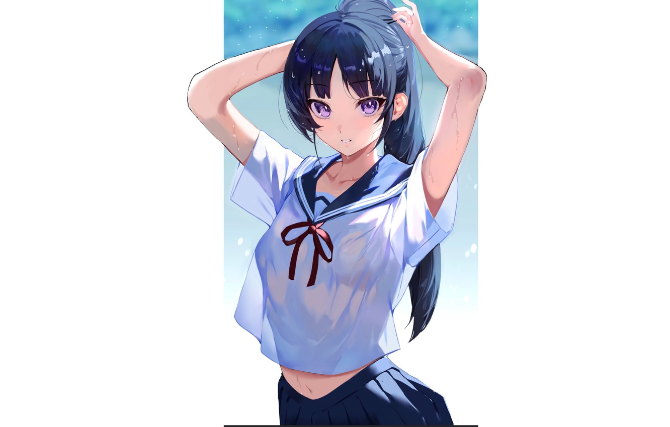 Wallpaper kawaii, girl, , Anime, pretty, hair, cute, transparent, Kiera, tying image for desktop, section сэйнэн