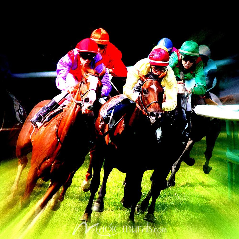 Horse Racing Wallpaper Wall Mural