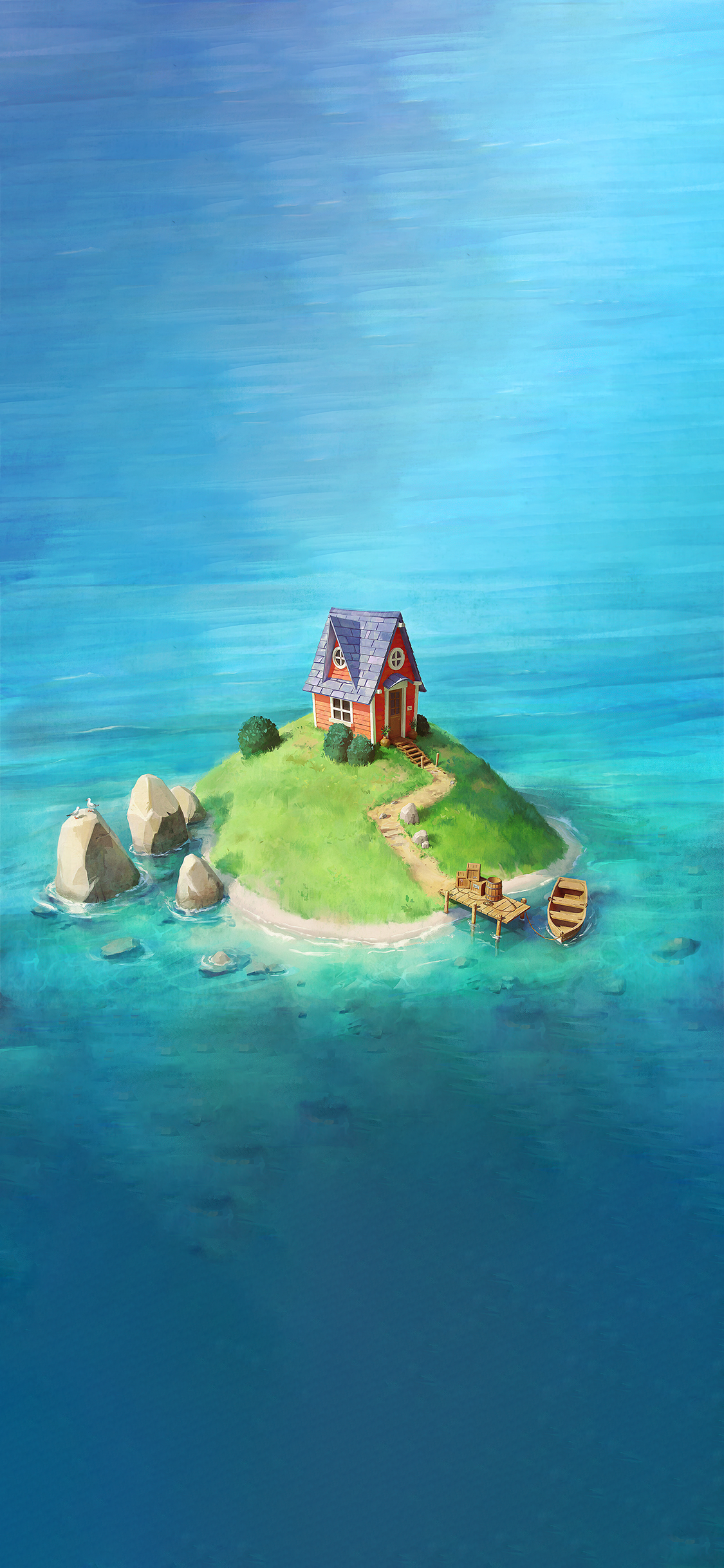 cool wallpaper iphone little island house