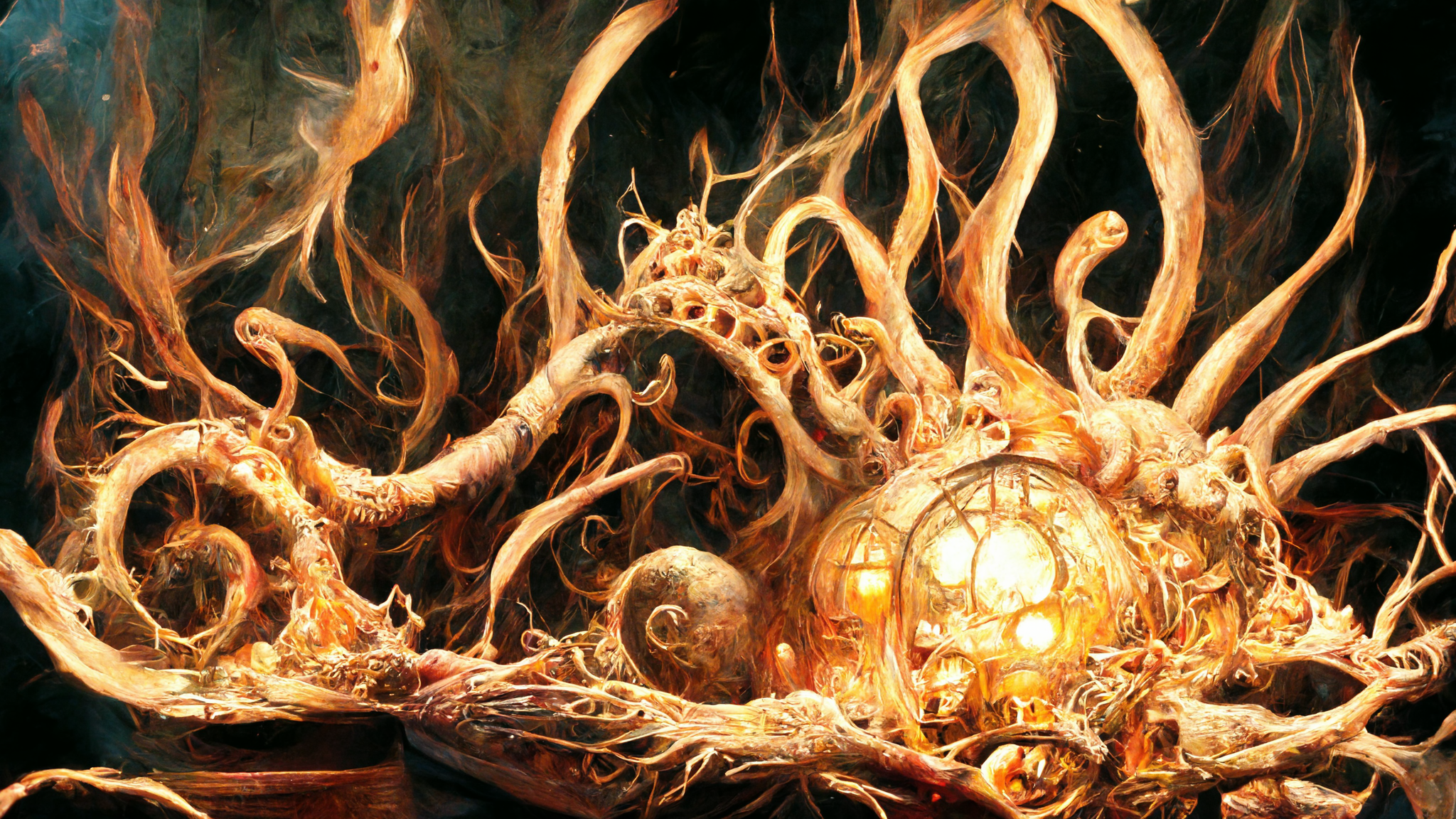 Render Fantasy Architecture Orange Bright Ai Art Fantasy Art Wallpaper:2048x1152