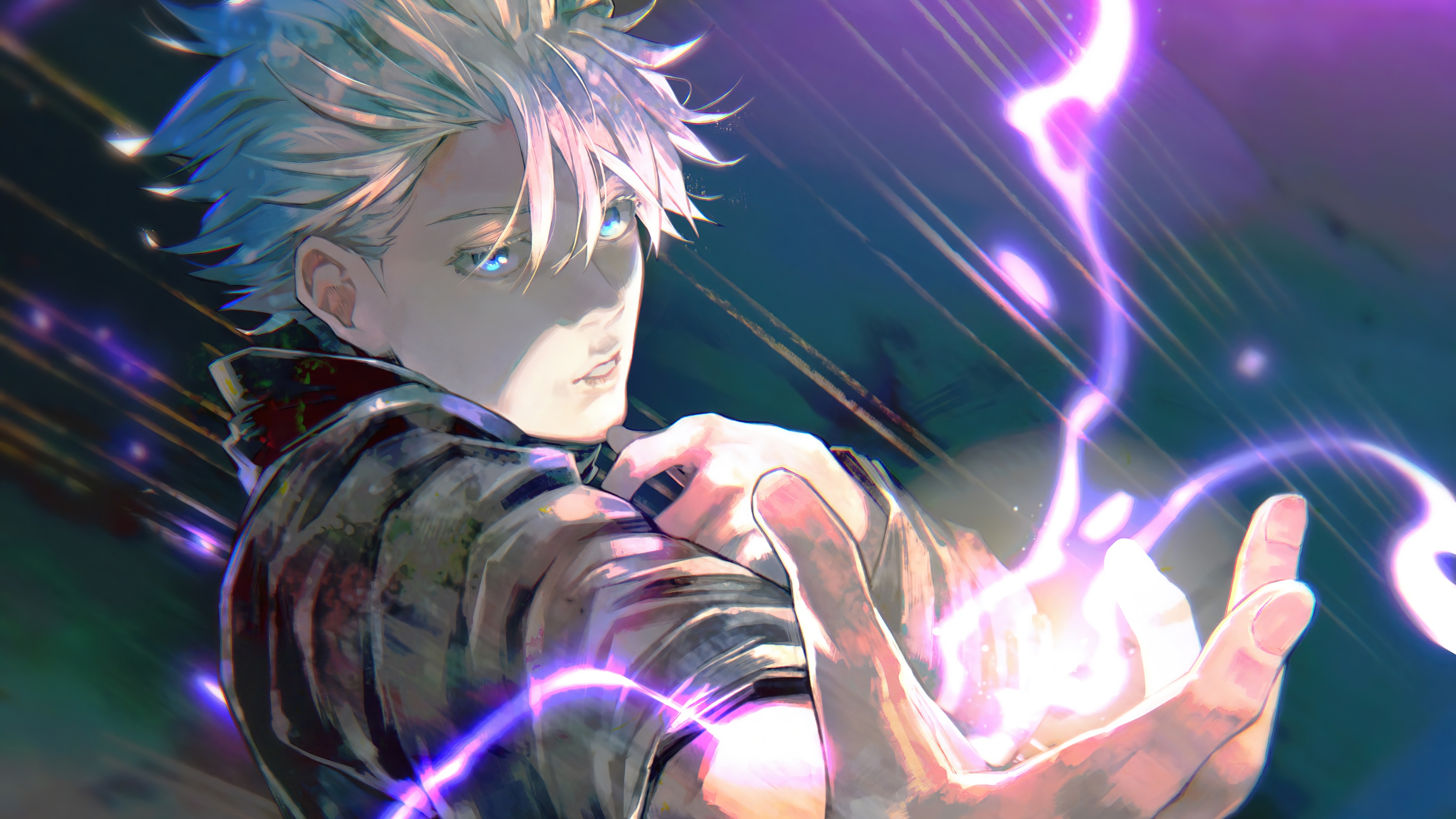 wallpaper, satoru gojo, hollow purple, jujutsu kaisen, 4k, HD Gallery HD Wallpaper