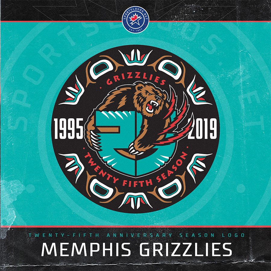 Chris Creamer #Grizzlies 25th Season Anniversary Logo For 2019 20 Added To The Site