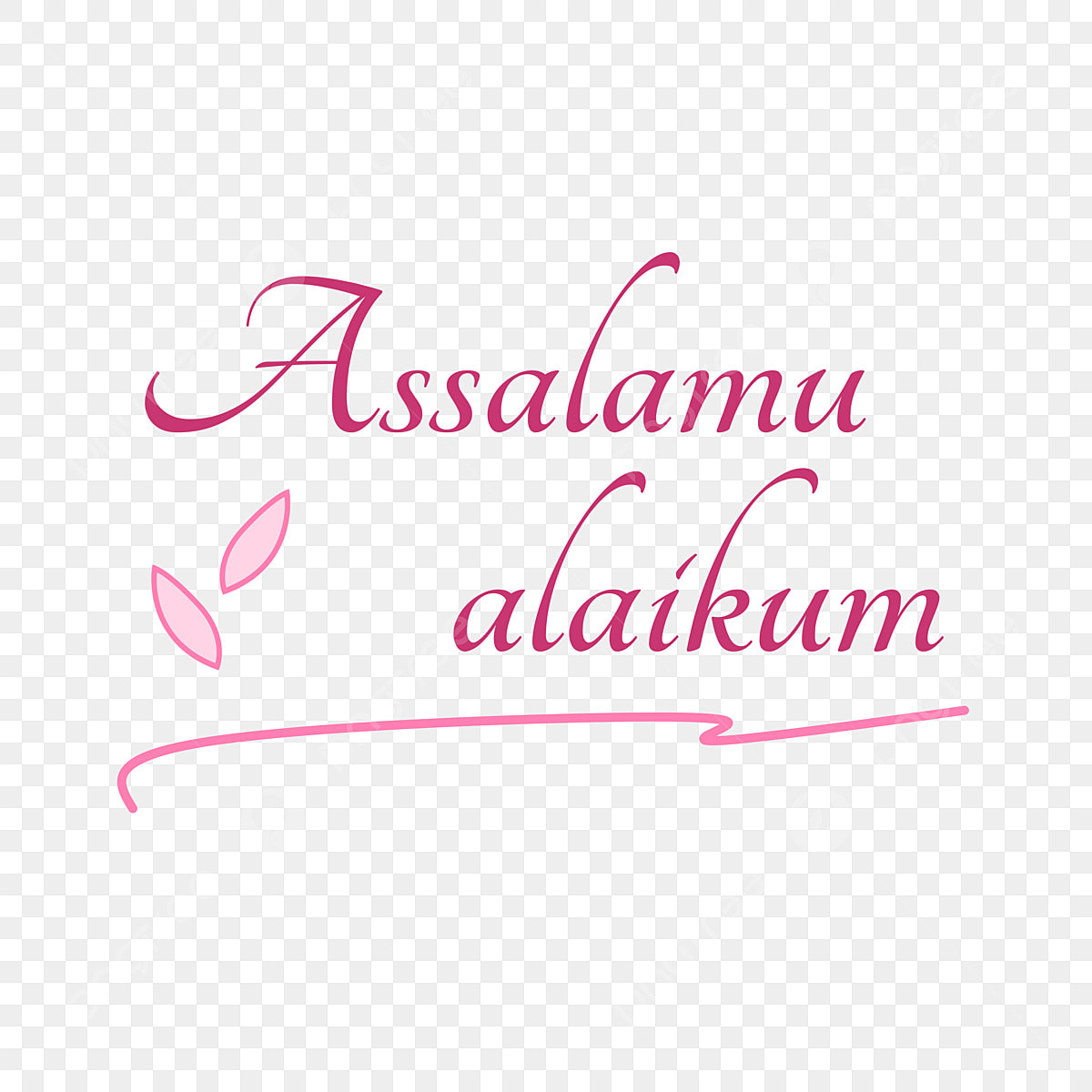Arabic Writing Vector PNG Image, Assalamualaikum With Pink Arabic Writing, Assalamualaikum, Salam, Islamic PNG Image For Free Download
