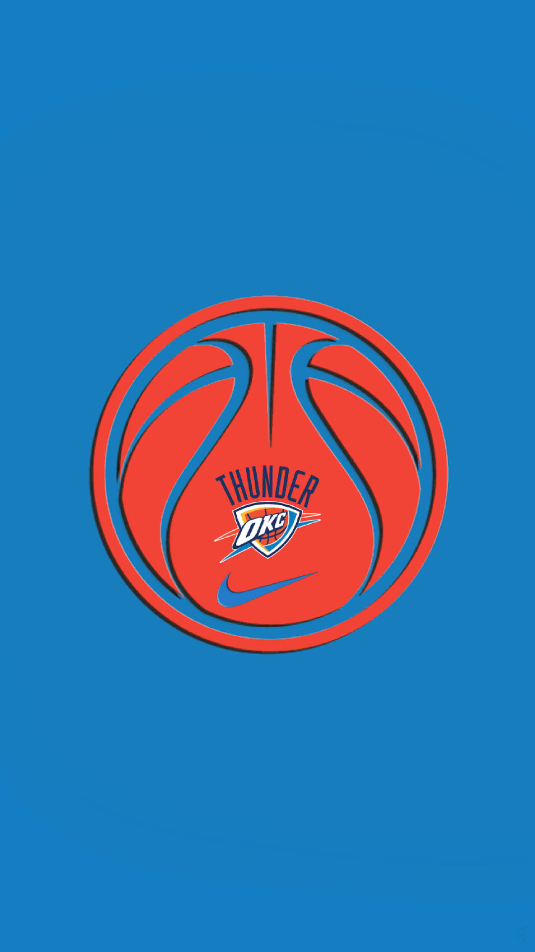 Download Oklahoma City Thunder Basketball Graphic Wallpaper