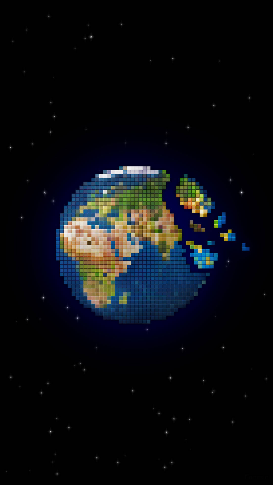 Download Earth Pixel Art Space Phone Wallpaper