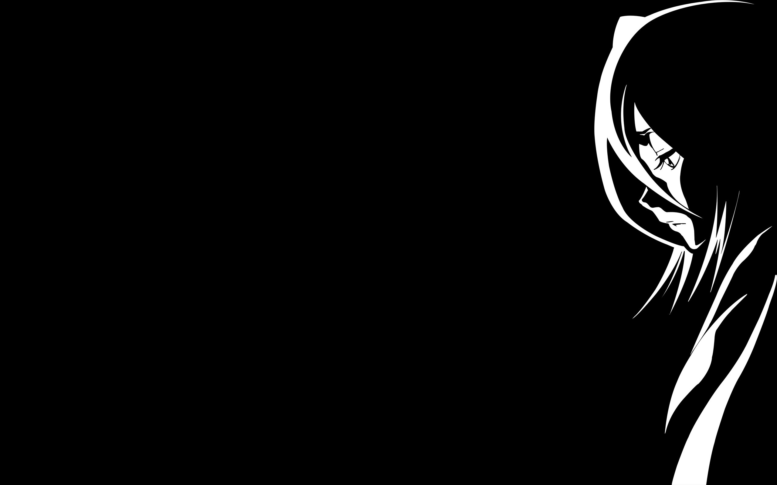 Black and white Bleach Kuchiki Rukia wallpaperx1600