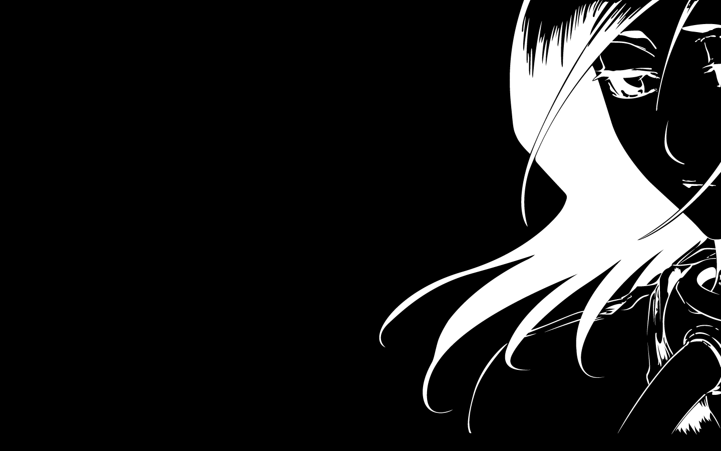 Wallpaper, Bleach, Kuchiki Rukia, black, dark, anime vectors 1440x900