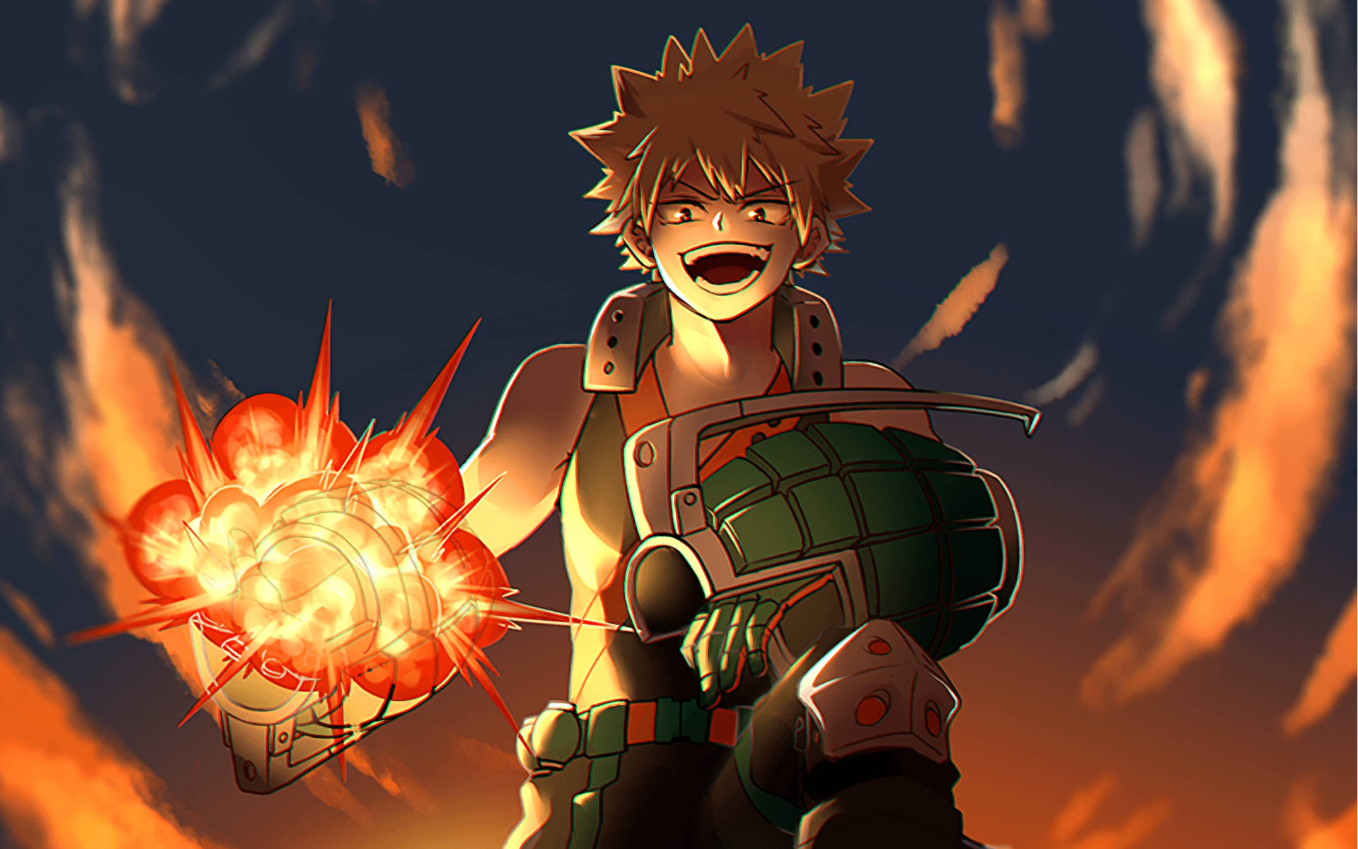 Download Bakugou Laughing Menacingly Wallpaper