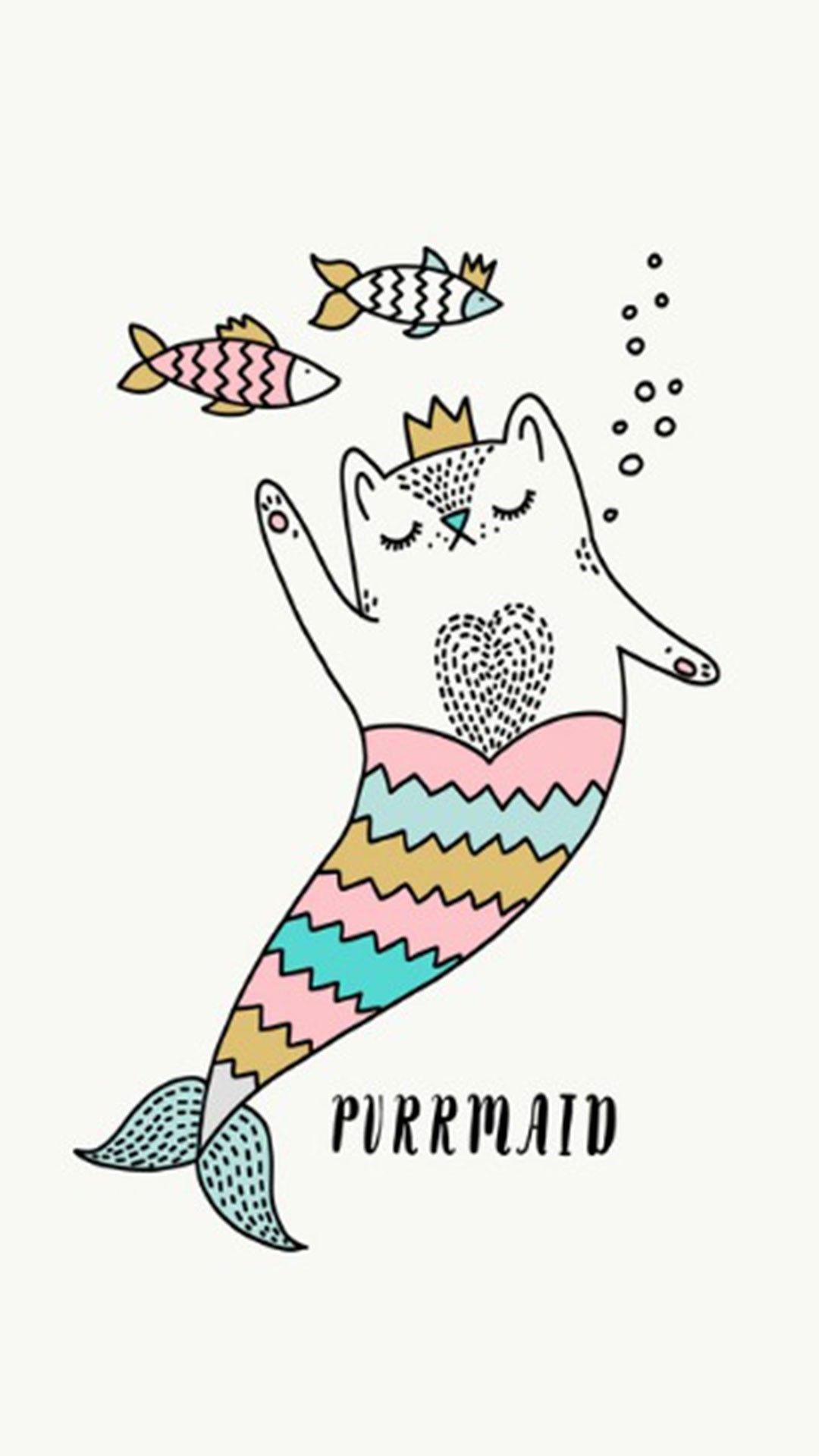 ลายดูเดิ้น2. Mermaid wallpaper, Mermaid cat, Cute drawings