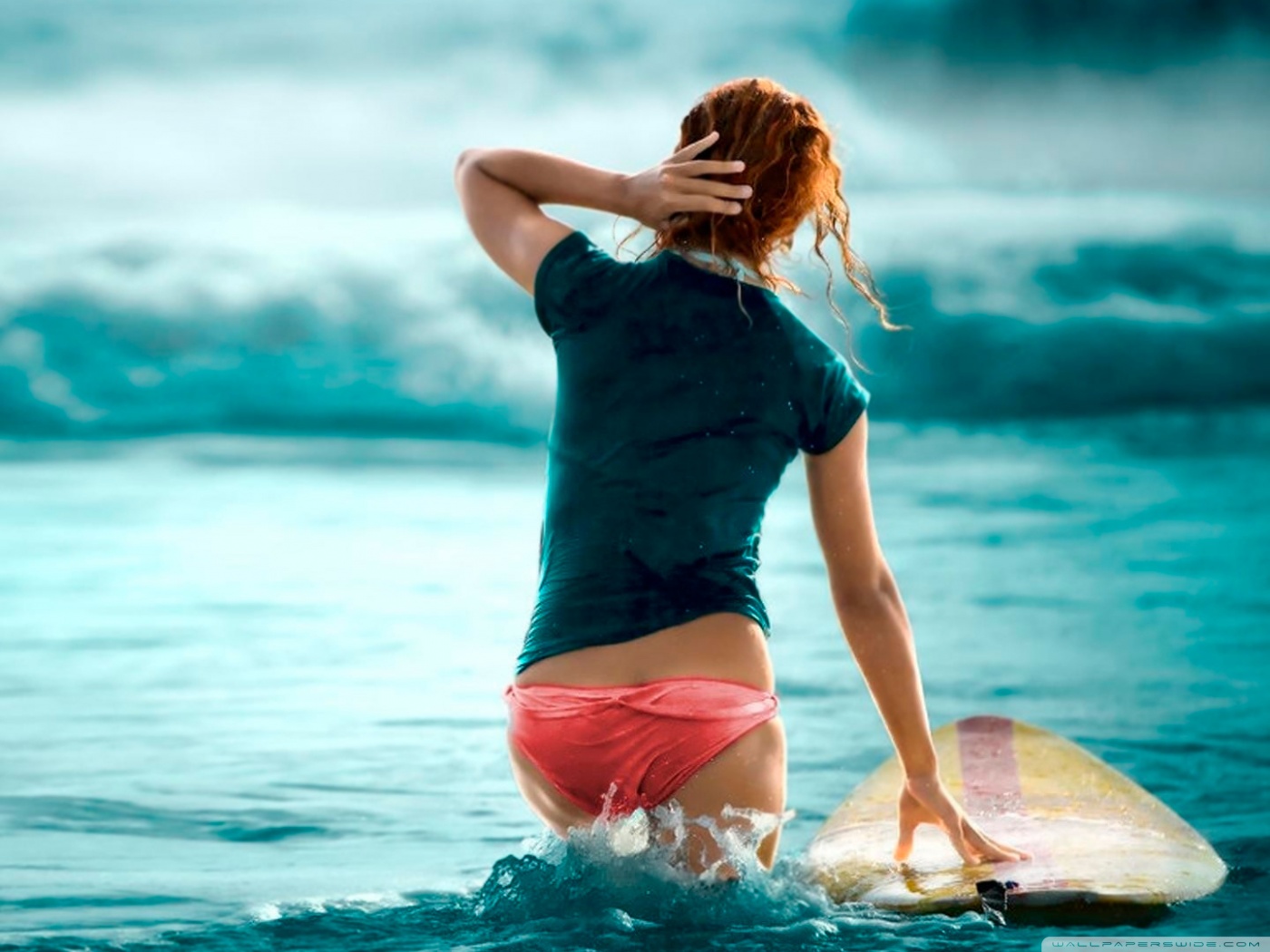 Girl And Blue Sea Ultra HD Desktop Background Wallpaper for 4K UHD TV, Widescreen & UltraWide Desktop & Laptop, Tablet