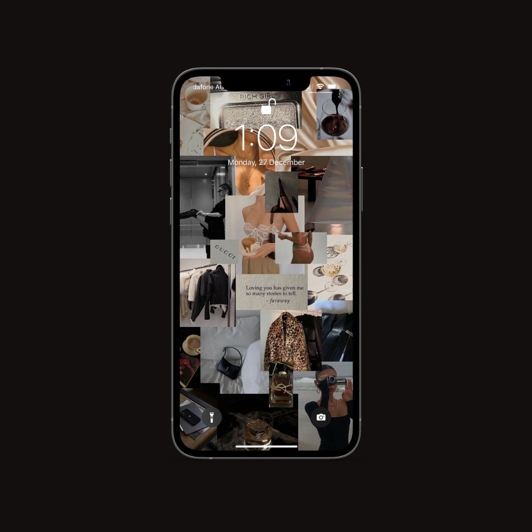 High Fashion Black and White Rich Girl Aesthetic Collage